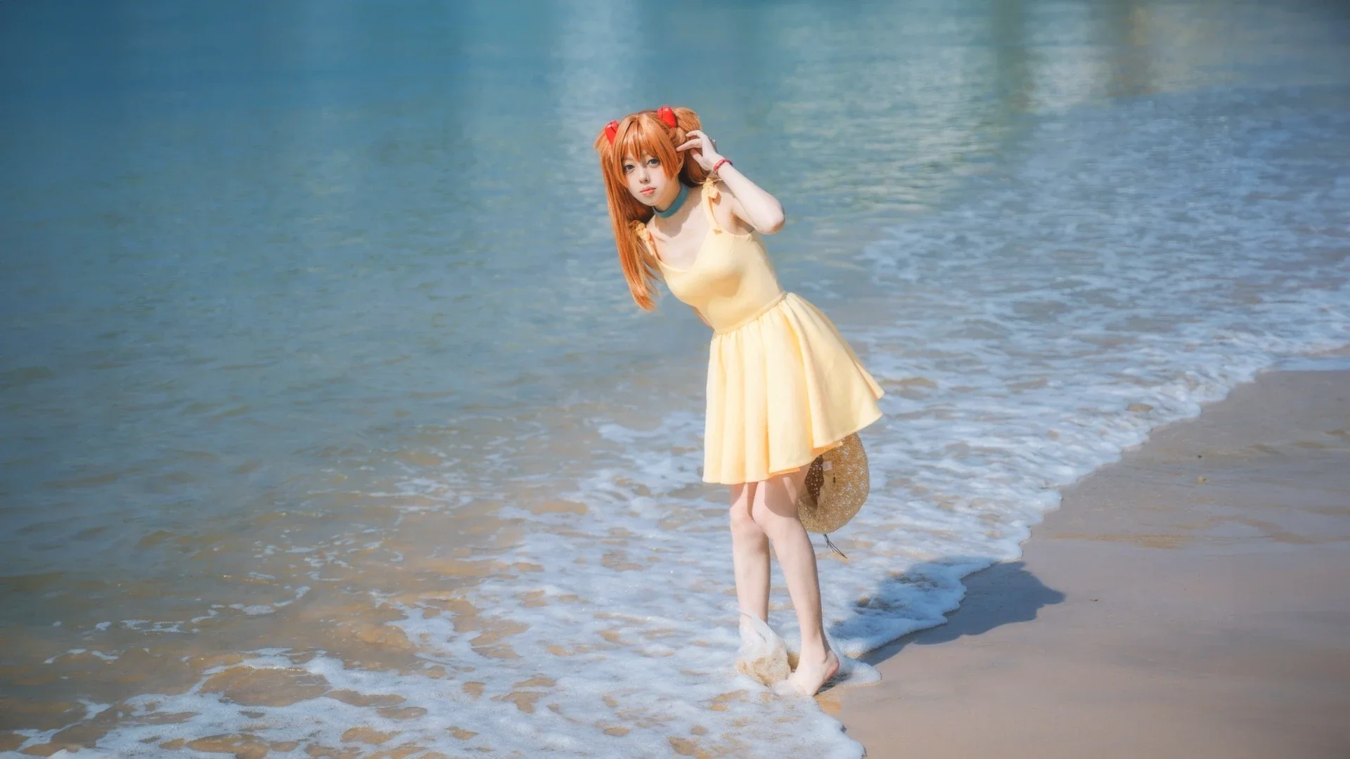 明日香cos, 新世纪福音战士, cosplay摄影, 杭州约拍, 海边拍照