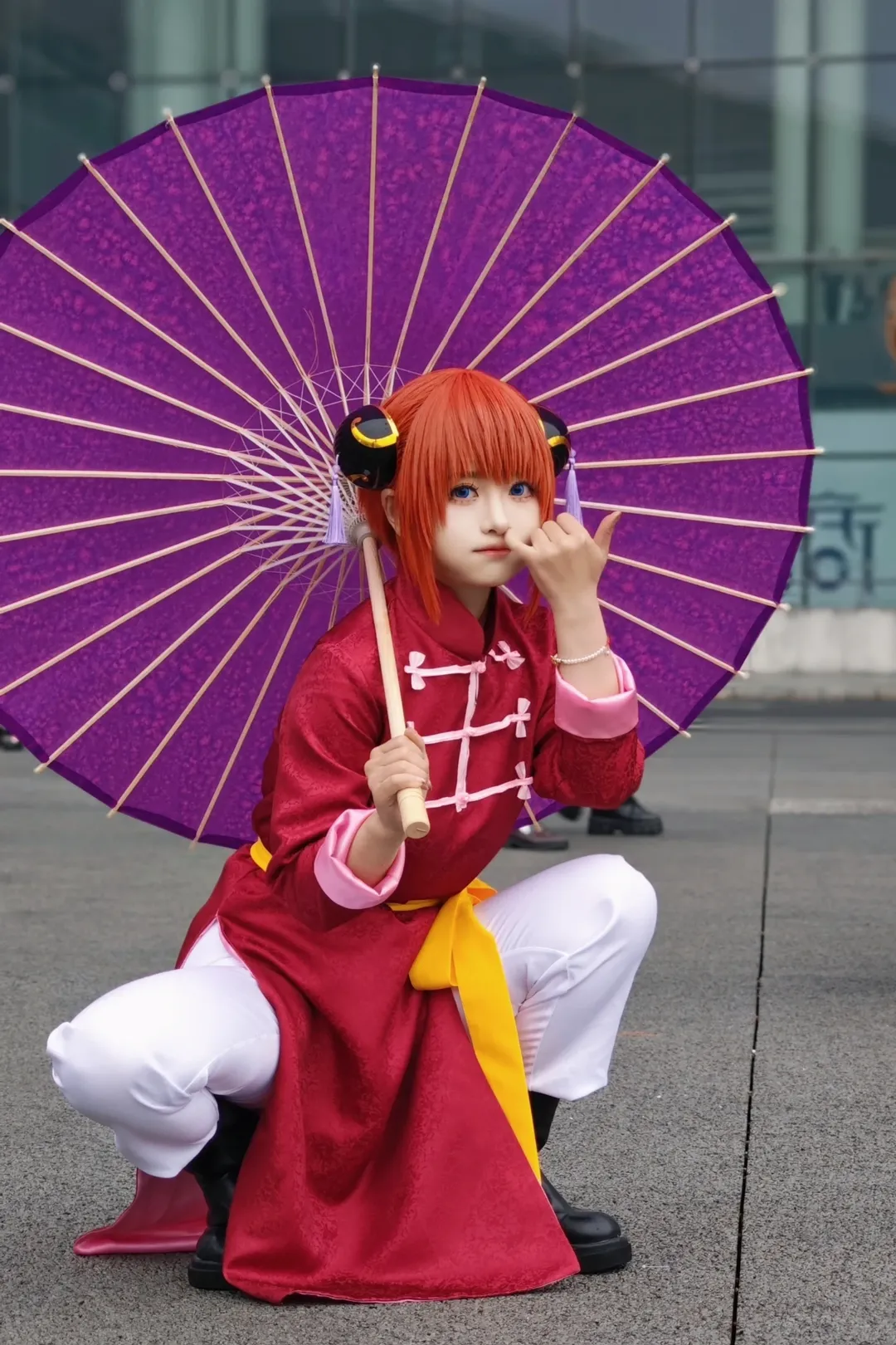 场照动作, 神乐cos, 银魂, 漫展拍照, cosplay姿势 - 第2张
