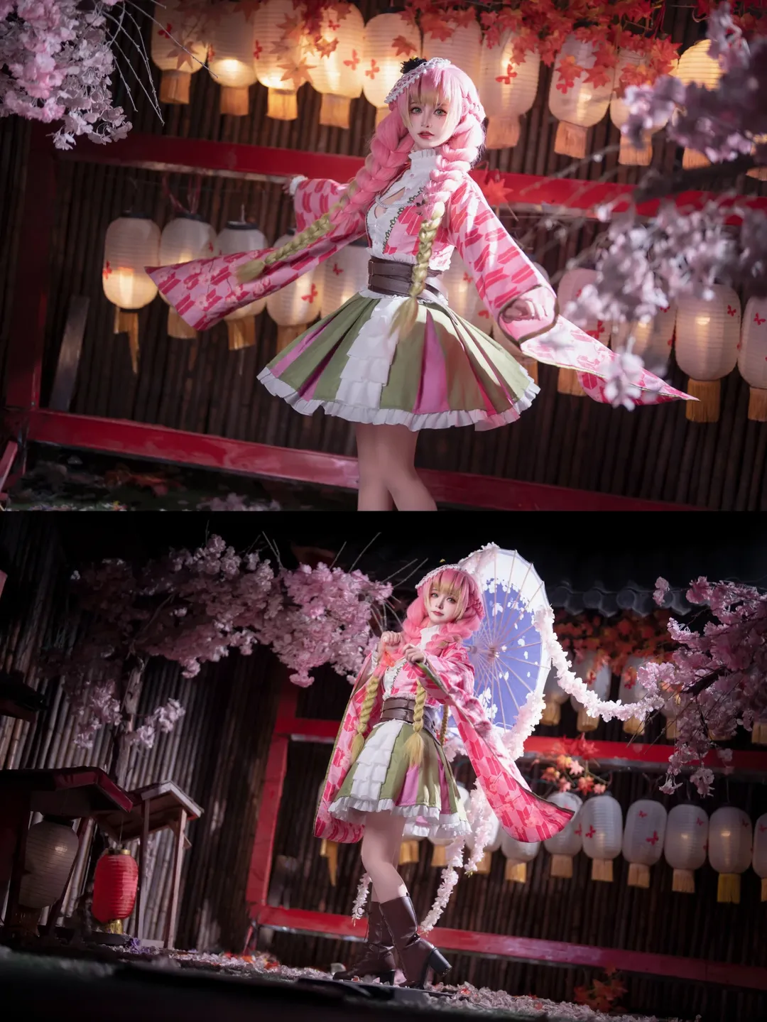 Anime-style photography, Demon Slayer, Japanese-style photography, Mitsuri Kanroji cosplay, Cosplay photoshoot - Image 1