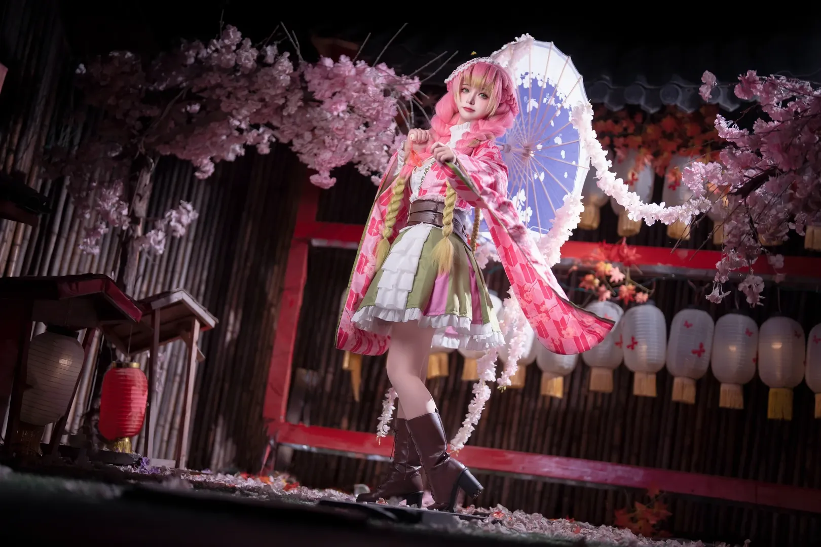 二次元撮影, 鬼滅の刃, 和風撮影, 甘露寺蜜璃コスプレ, コスプレ撮影