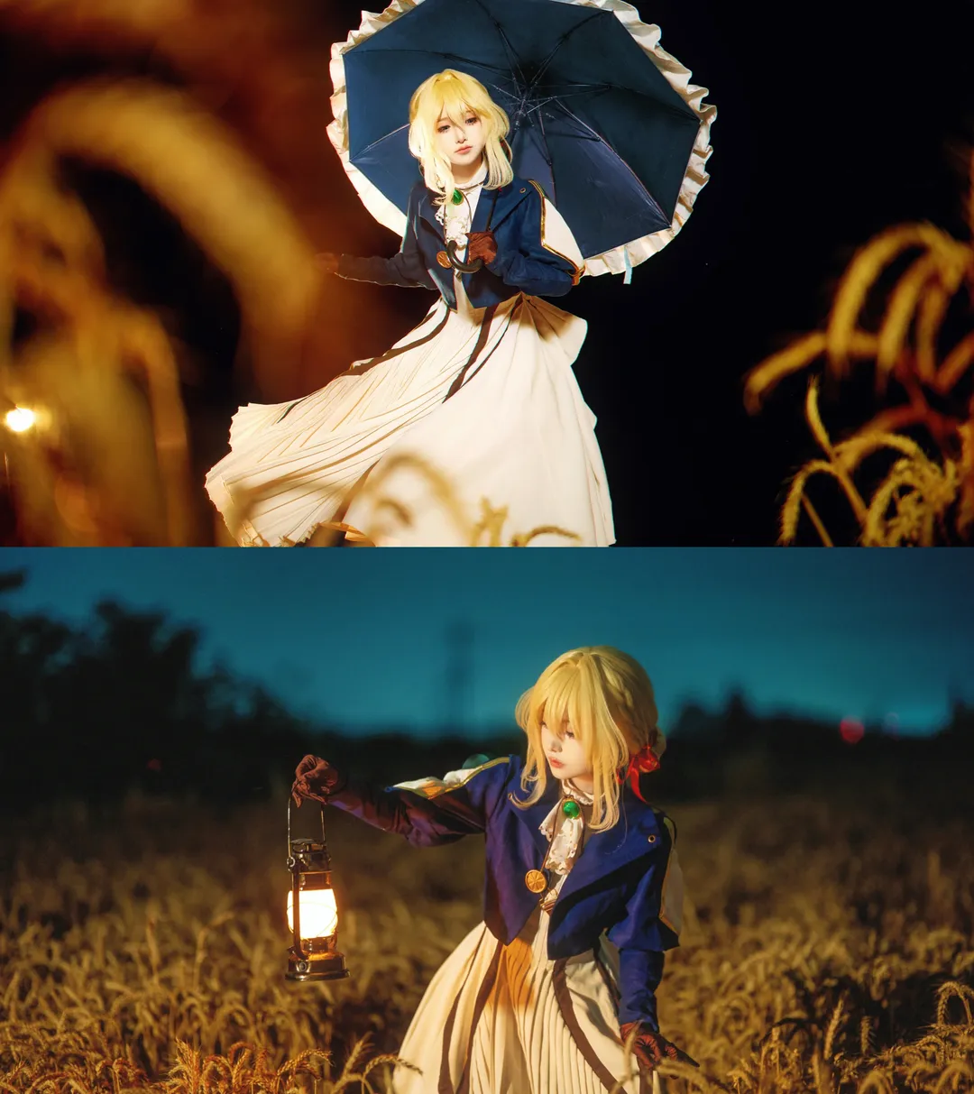 cosplay正片, 薇尔莉特cos, 紫罗兰永恒花园, 夜景cosplay, 麦田摄影 - 第1张