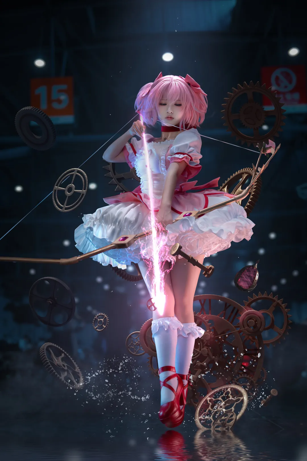 鹿目圆cos, 魔法少女小圆, 漫展摄影, 场照动作参考, cosplay教程 - 第2张