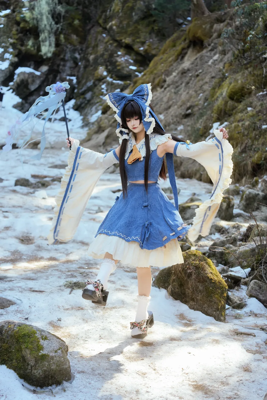 cosplay, 二次元摄影, 博丽灵梦cos, 东方project, 雪地cosplay - 第2张