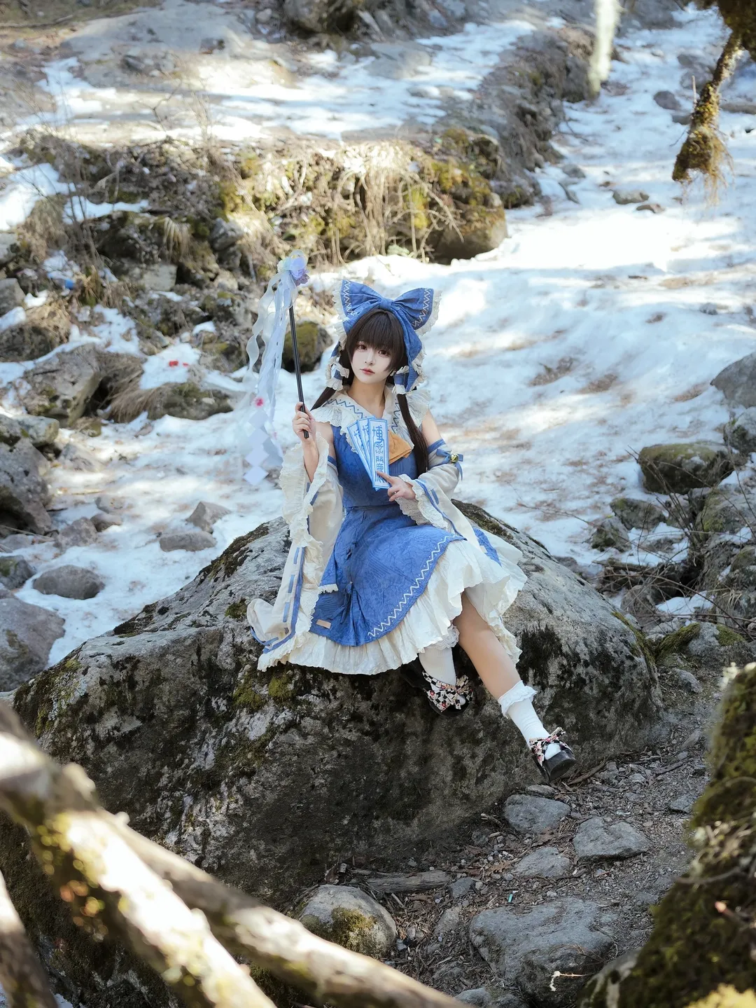 cosplay, 二次元摄影, 博丽灵梦cos, 东方project, 雪地cosplay - 第4张