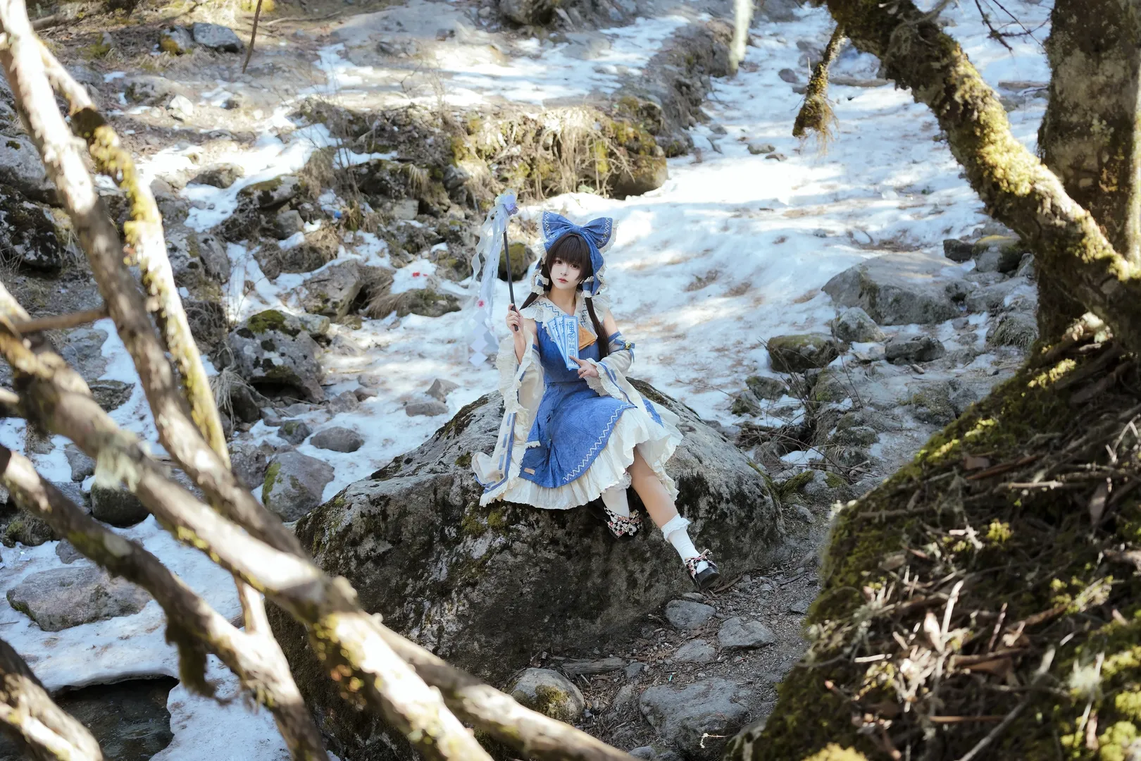 cosplay, 二次元摄影, 博丽灵梦cos, 东方project, 雪地cosplay - 第5张