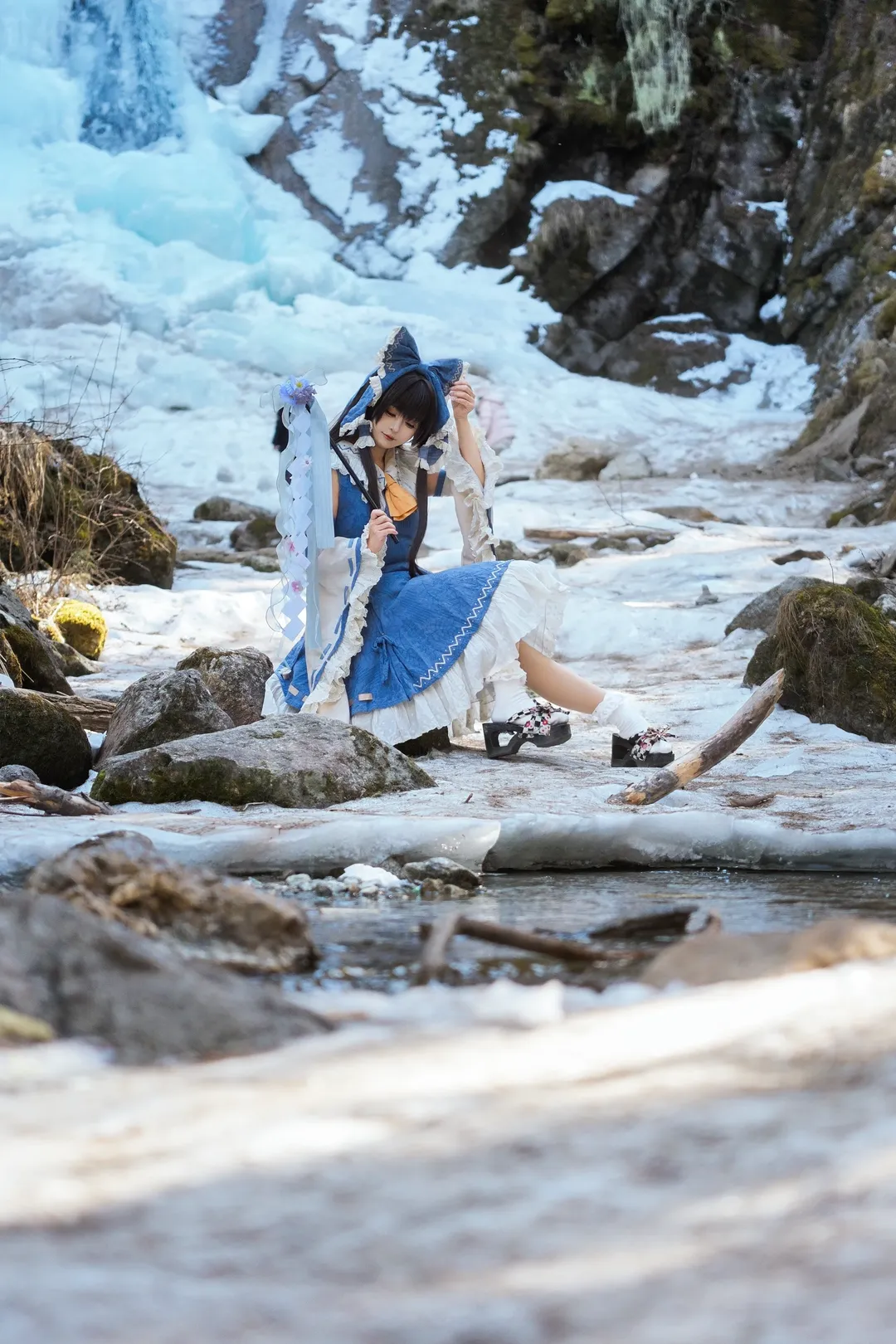 cosplay, 二次元摄影, 博丽灵梦cos, 东方project, 雪地cosplay - 第6张
