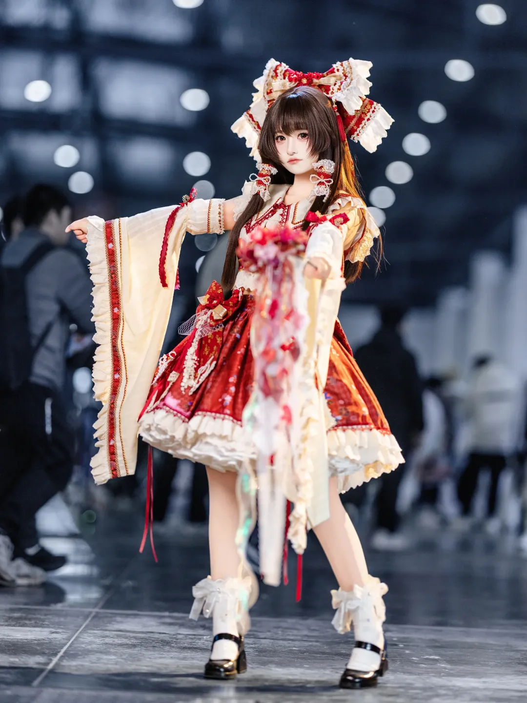 博丽灵梦cos, 东方project, 世界线漫展, cosplay返图, 和风洛丽塔 - 第2张