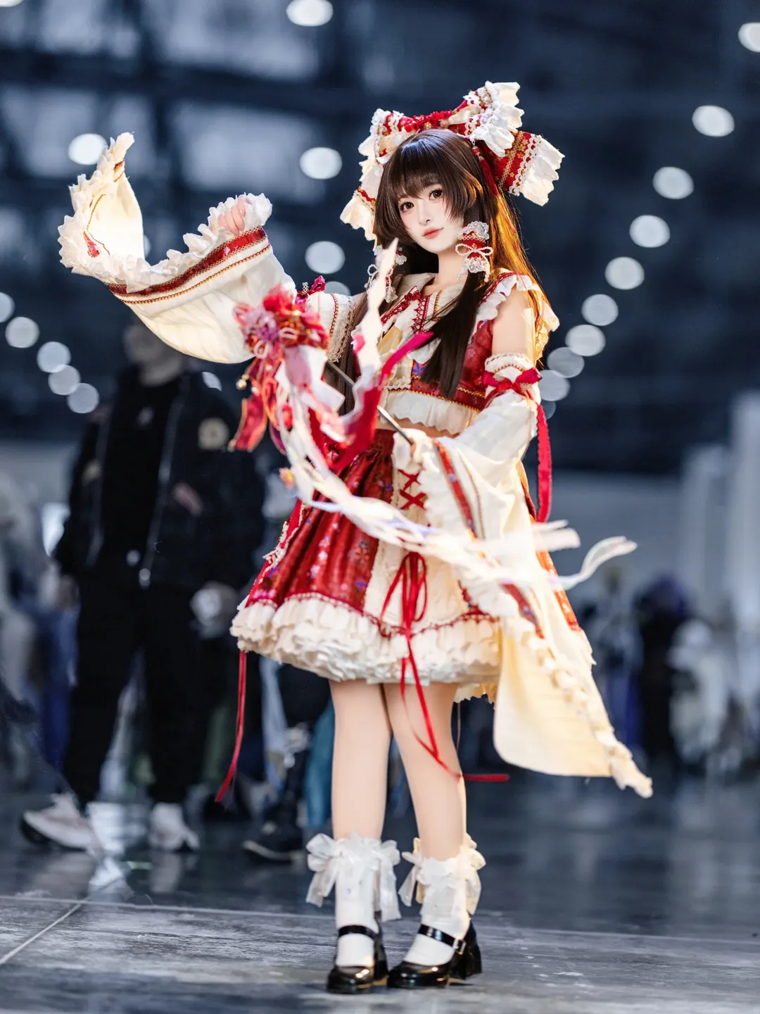 博丽灵梦cos, 东方project, 世界线漫展, cosplay返图, 和风洛丽塔 - 第4张
