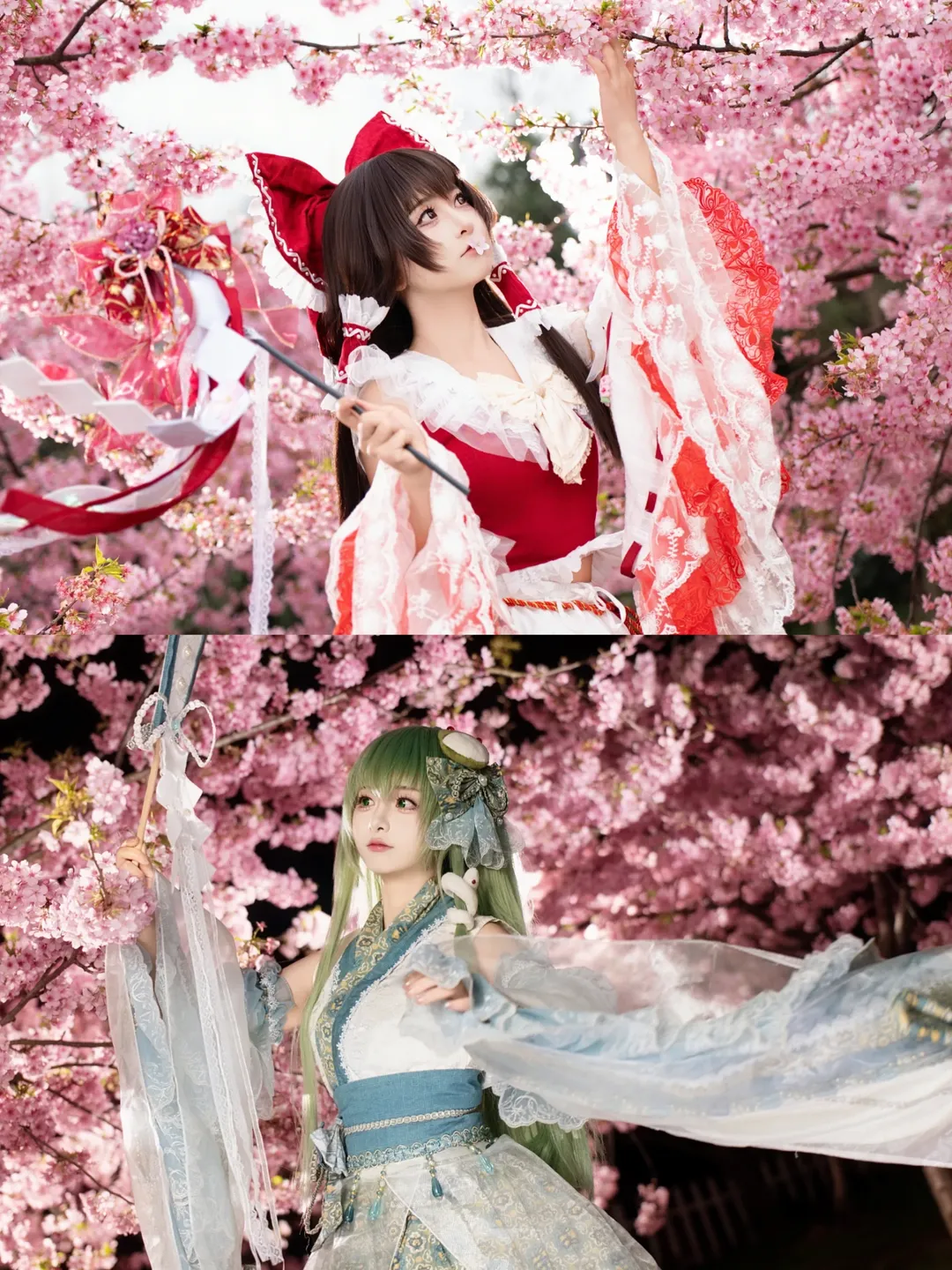 博麗霊夢コスプレ, 東方Project, 二次元コスプレ, 東風谷早苗 コスプレ, 巫女グループ