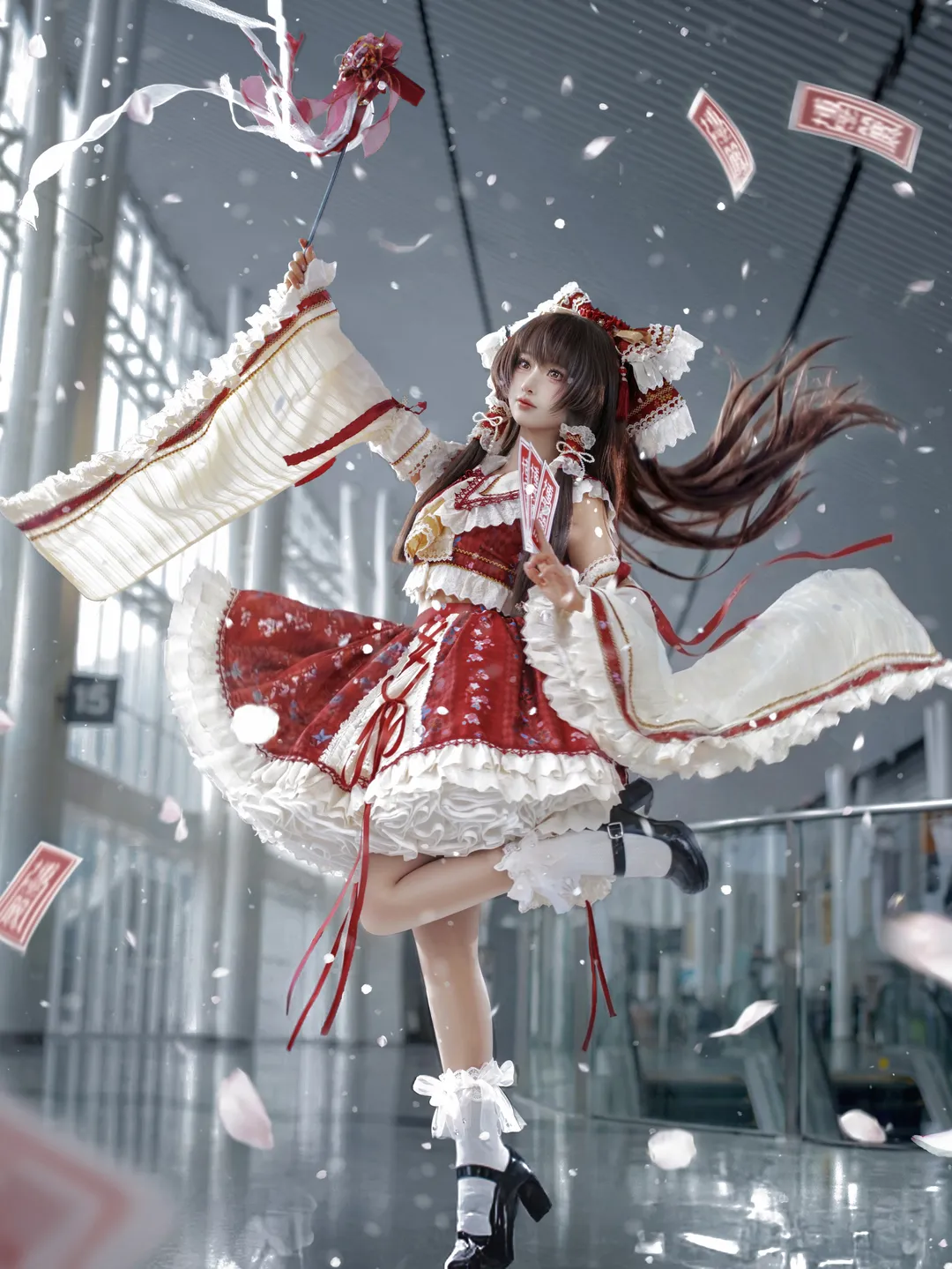 Reimu Hakurei Cosplay, Touhou Project, Convention photos, Cosplay photography, Chengdu Worldline Animation and Comic Exhibition