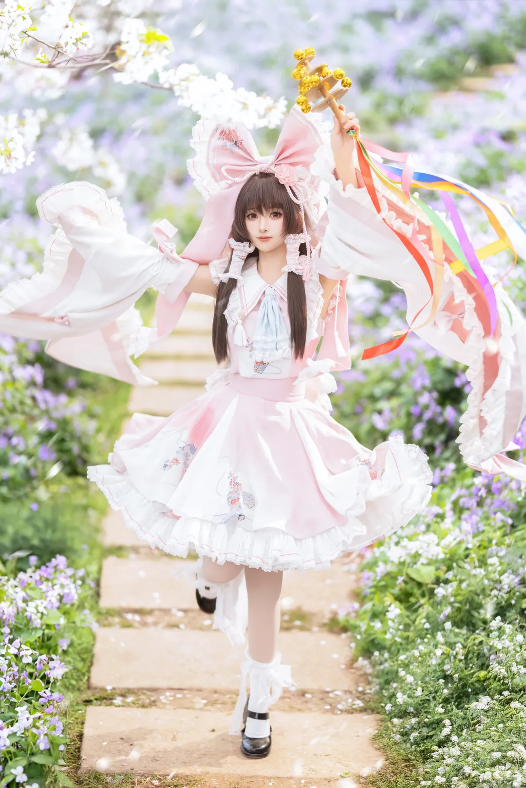 博丽灵梦cos, 东方project, 东方二设, 巫女服, 樱花cos