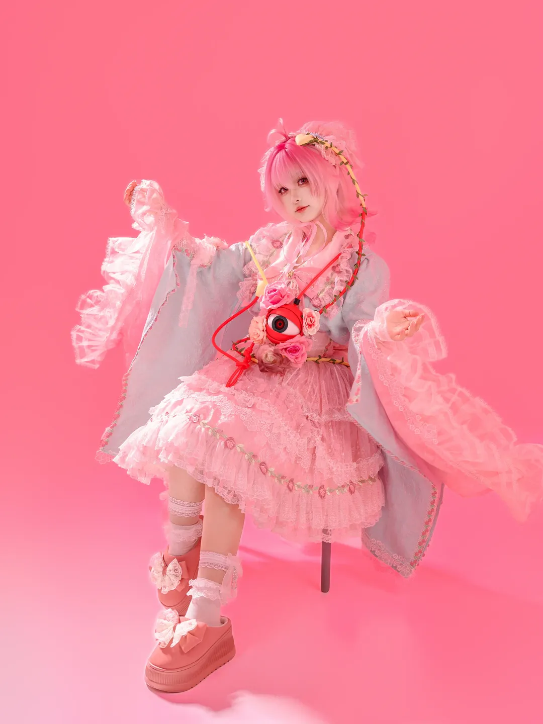 東方Project, 古明地さとり コスプレ, コスプレ撮影, ピンクのウィッグ, ロリータファッション - 3枚目