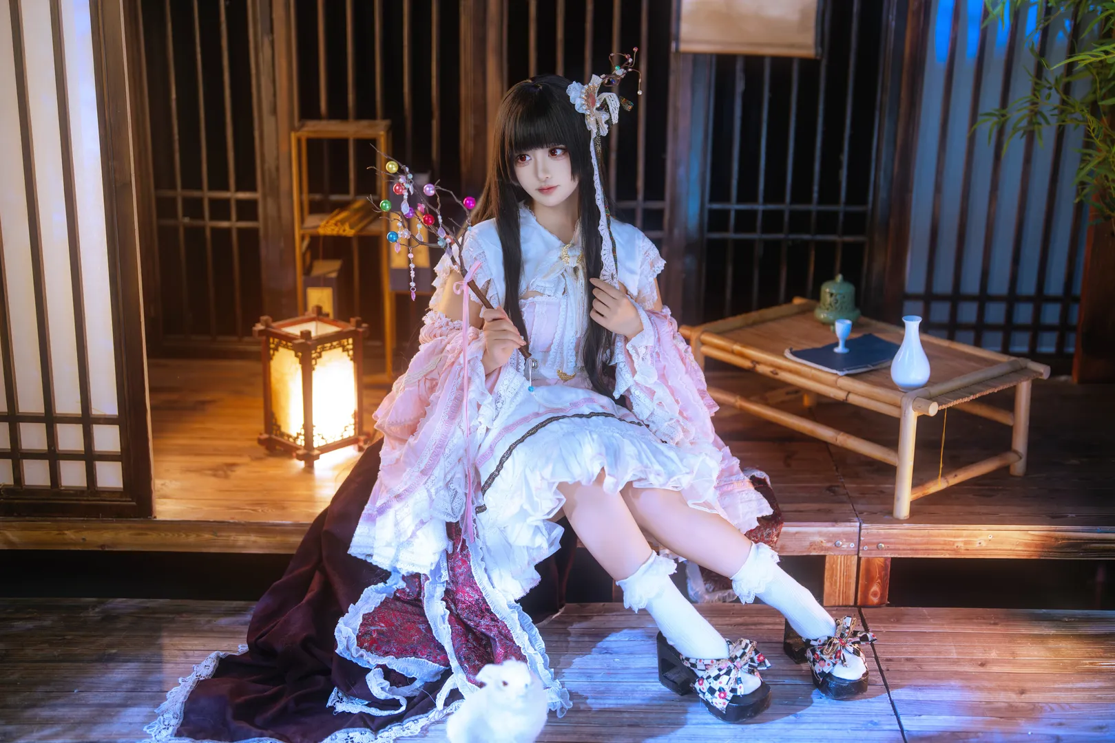 东方project, 二次元cosplay, 蓬莱山辉夜cos, 中国风洛丽塔, 日式场景cos - 第2张