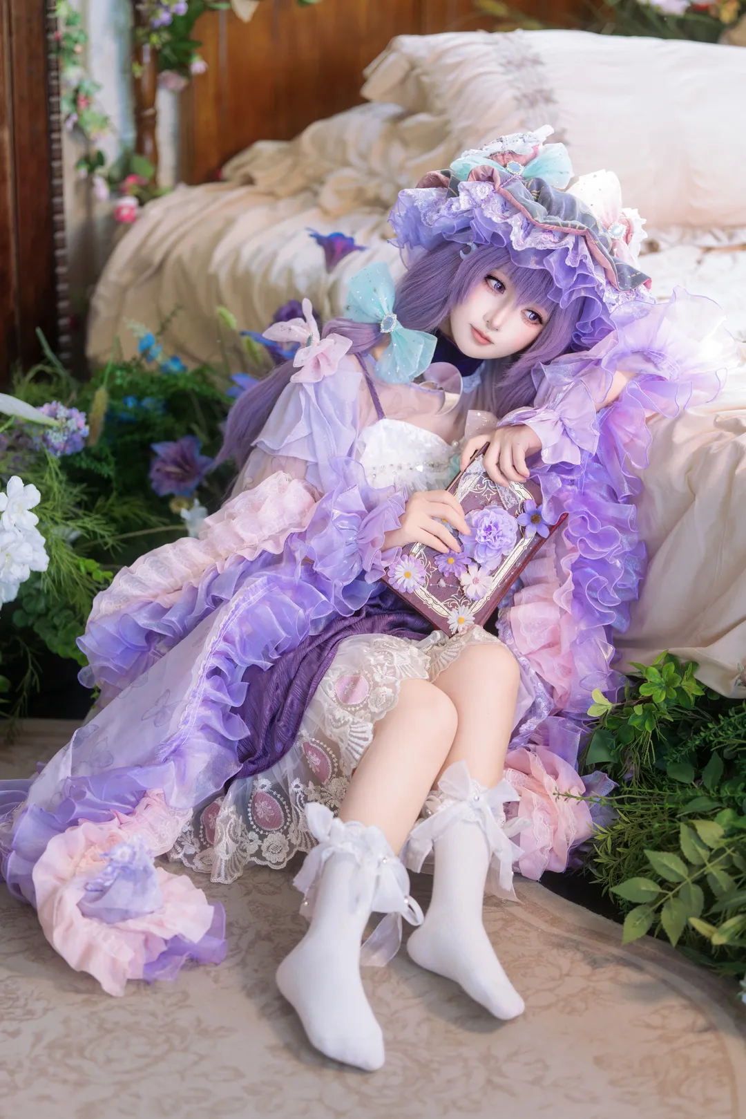 東方Project, ロリータ・ファッション, 魔法使いの衣装, 夢幻的な雰囲気, パチュリー・ノーレッジ コスプレ - 1枚目