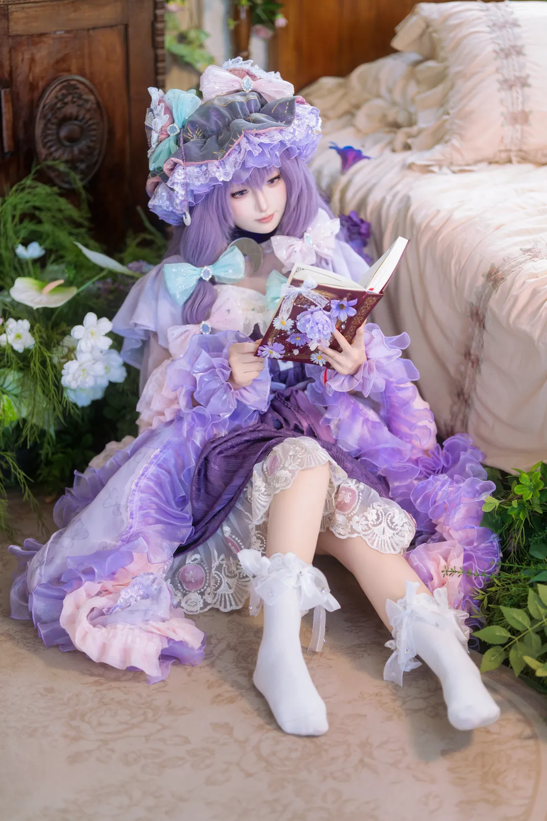 東方Project, ロリータ・ファッション, 魔法使いの衣装, 夢幻的な雰囲気, パチュリー・ノーレッジ コスプレ - 3枚目