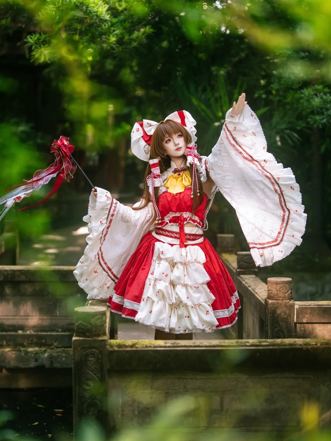 Anime-style photography, Reimu Hakurei Cosplay, Touhou Project, Cosplay pose reference, Official photoshoot - Image 11