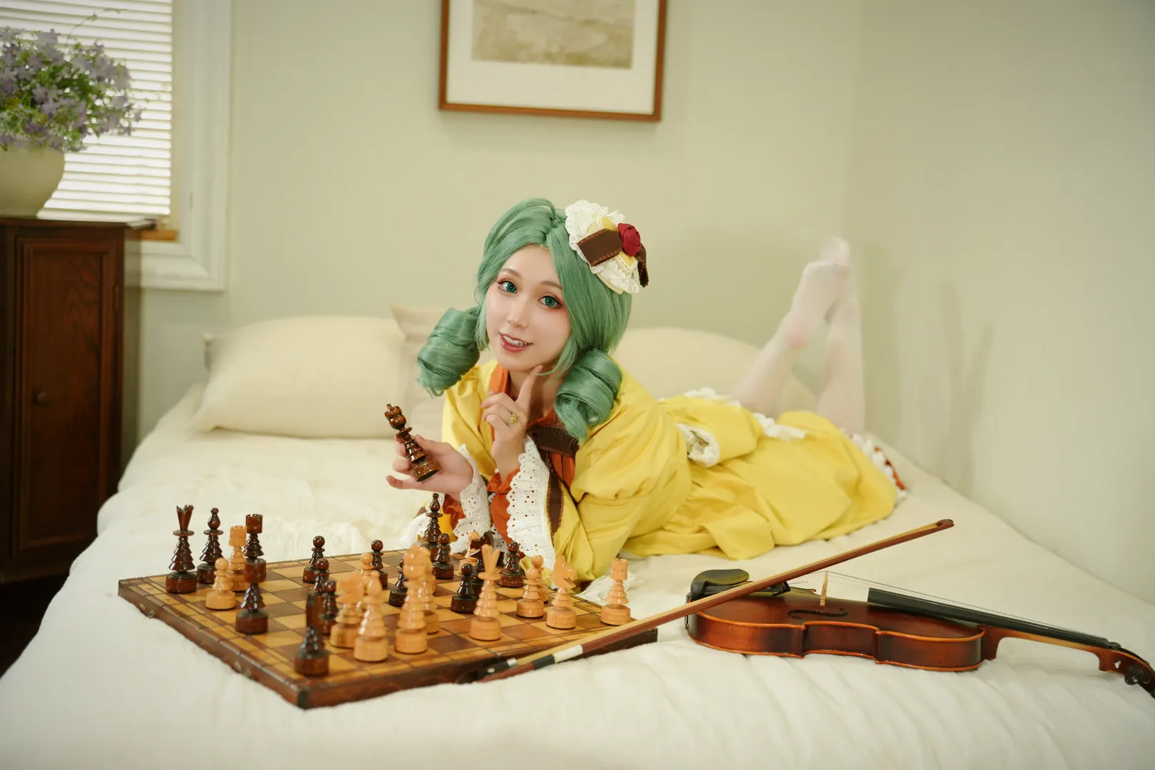 二次元cos, cosplay穿搭, 蔷薇少女, 绿发假发, 金丝雀cos - 第10张