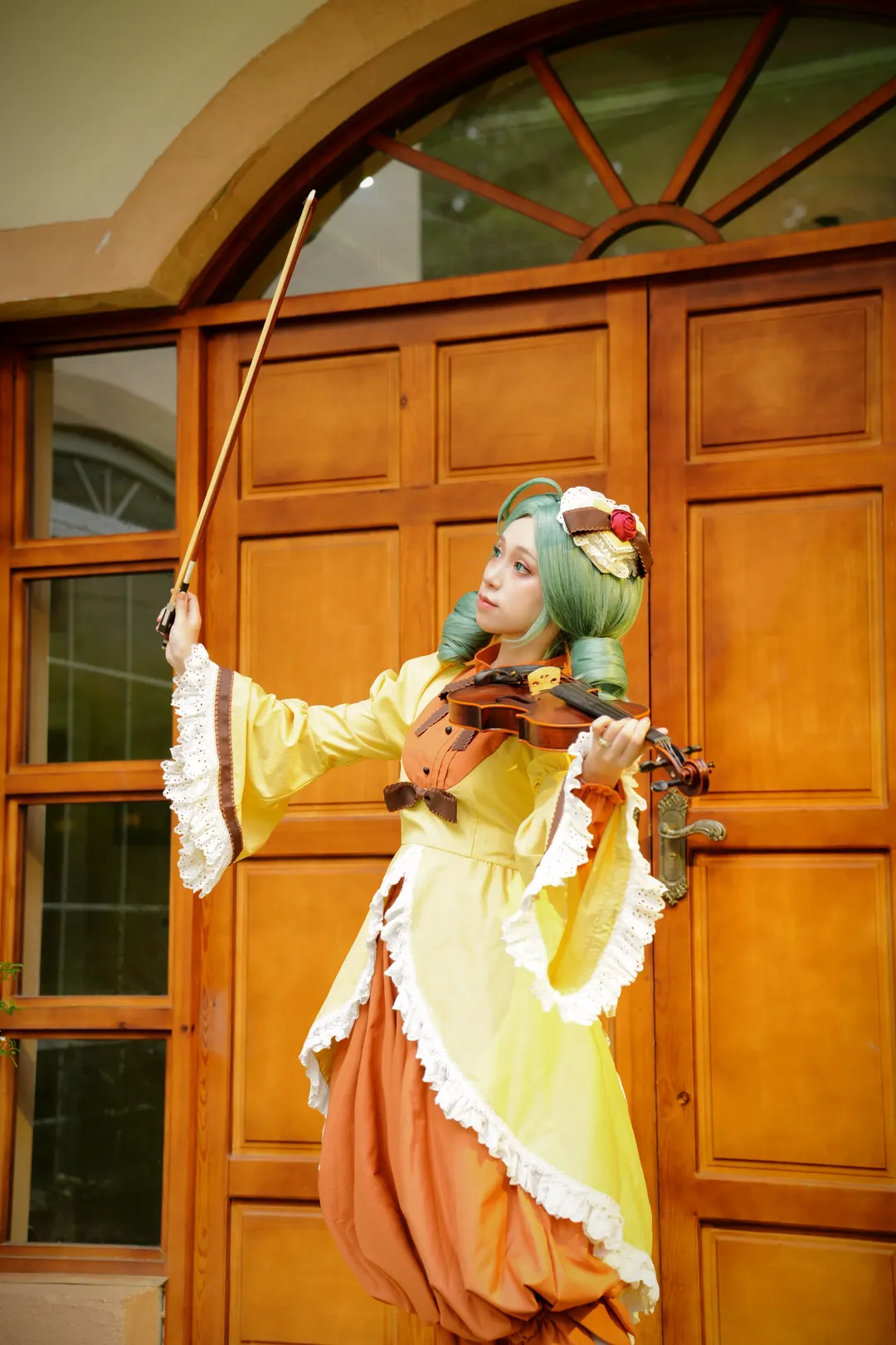 二次元cos, cosplay穿搭, 蔷薇少女, 绿发假发, 金丝雀cos - 第2张