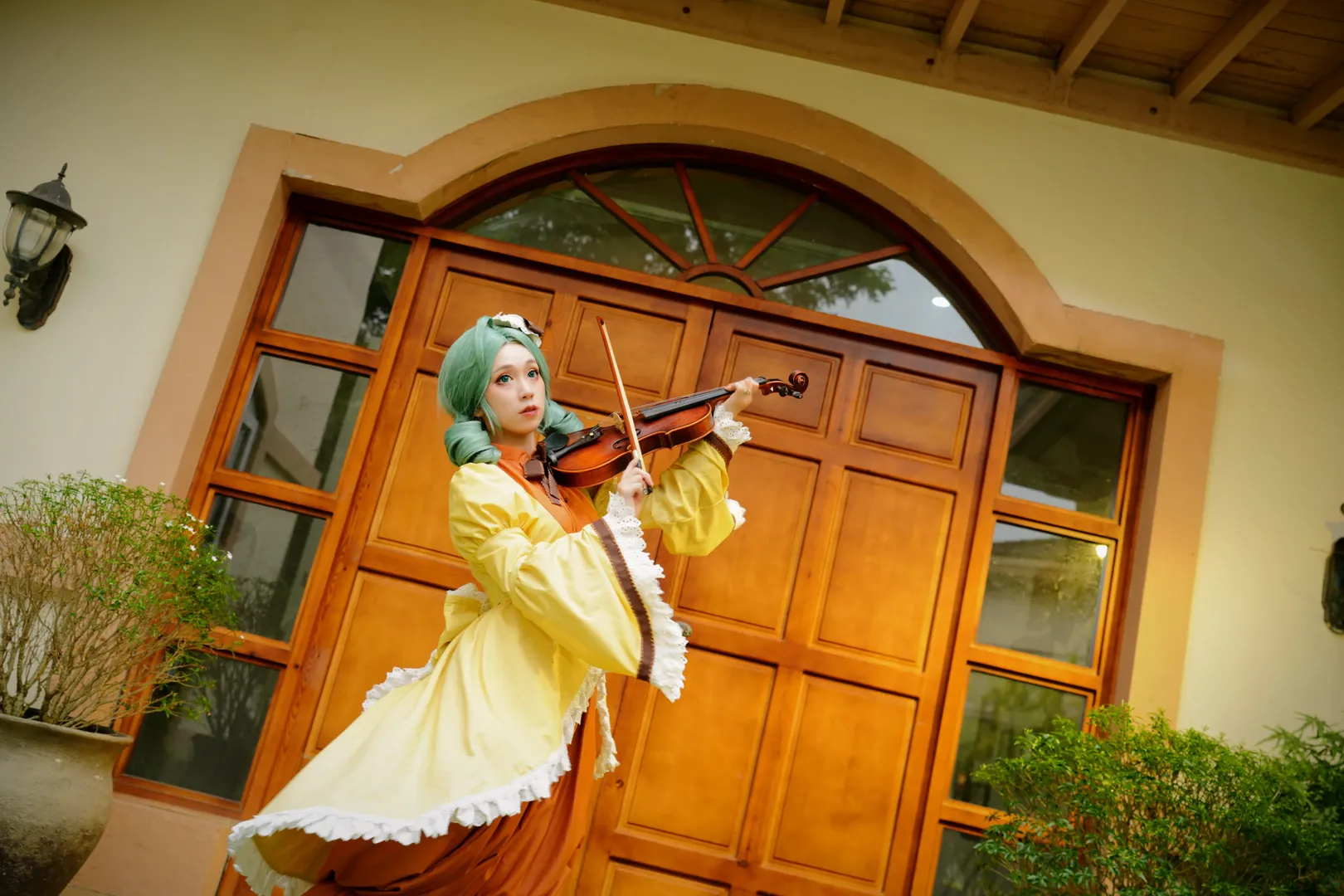 二次元cos, cosplay穿搭, 蔷薇少女, 绿发假发, 金丝雀cos - 第3张