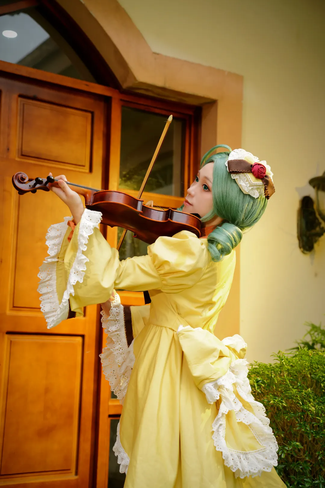 二次元cos, cosplay穿搭, 蔷薇少女, 绿发假发, 金丝雀cos - 第4张