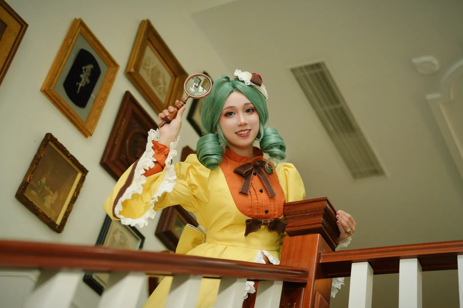 二次元cos, cosplay穿搭, 蔷薇少女, 绿发假发, 金丝雀cos - 第8张