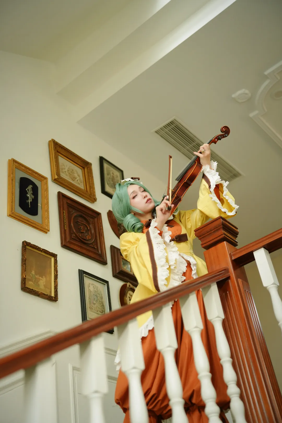 二次元cos, cosplay穿搭, 蔷薇少女, 绿发假发, 金丝雀cos - 第9张