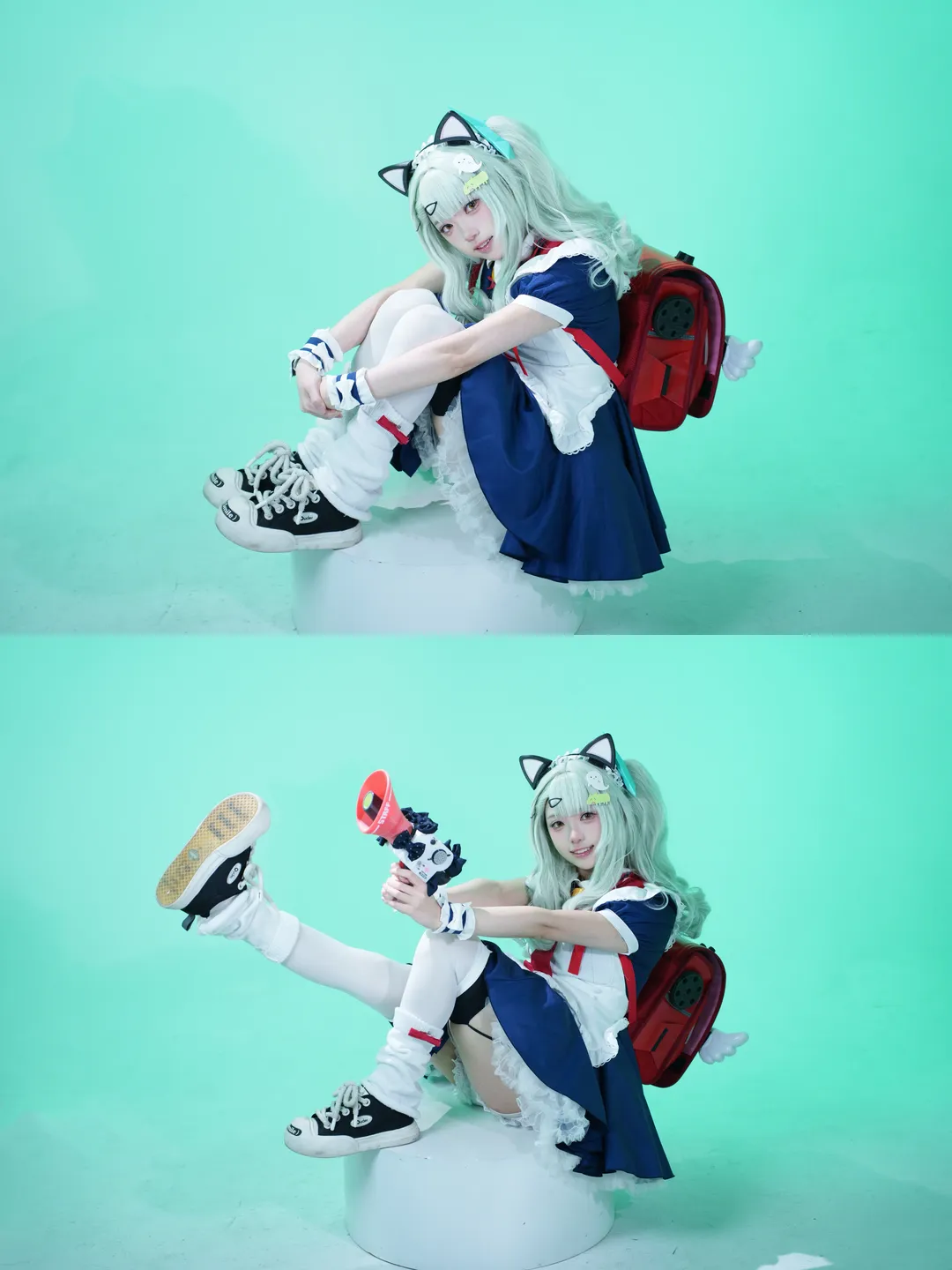 绝区零, 千夏cos, cosplay穿搭, 萌妹姿势, 扩音器道具 - 第5张