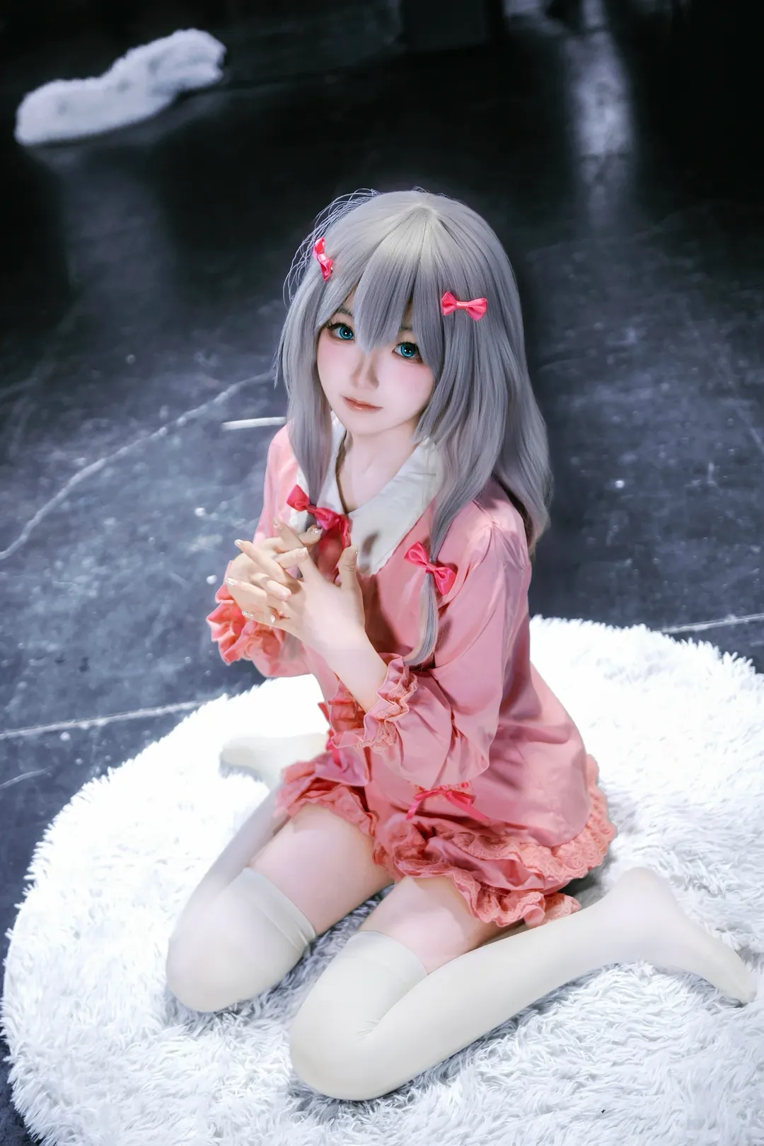 イベント写真, 和泉紗霧 コスプレ, コスプレイベント写真, 銀灰色のウィッグ, ピンクコーデ