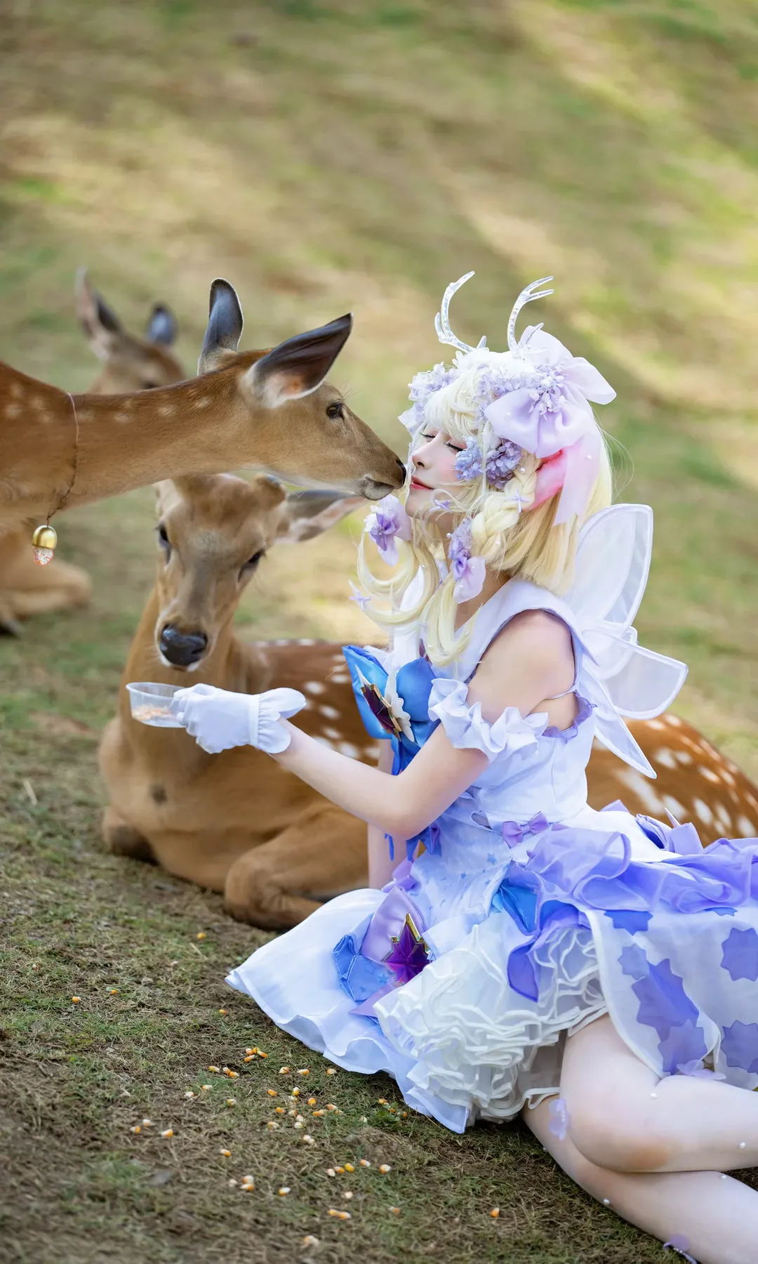 二次元の雰囲気, エルフ コスプレ, 紫陽花写真, 屋外ポートレート撮影, 幻想的で仙女のようなスタイル - 10枚目