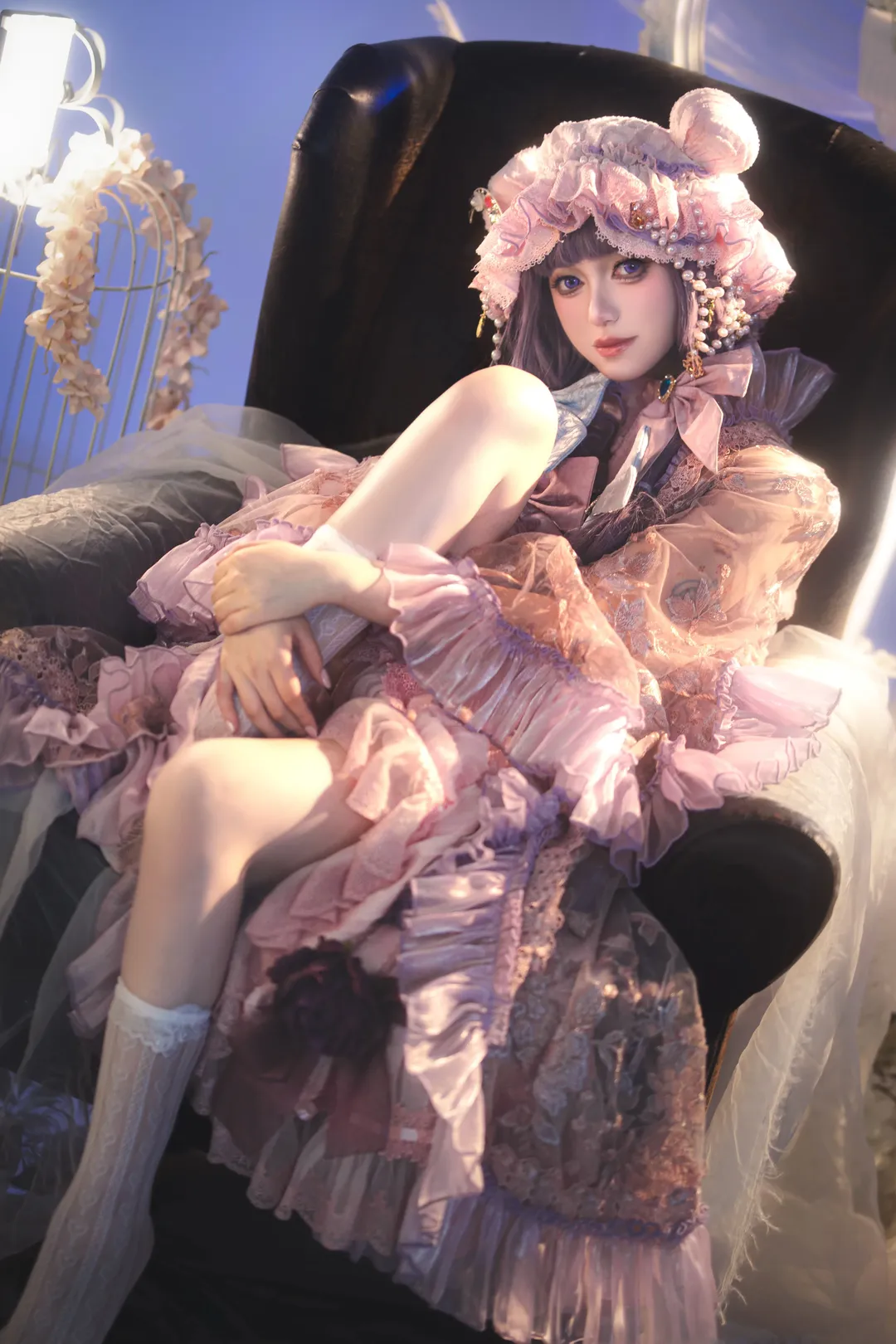 東方project, 帕秋莉cos, 洛麗塔洋裝, 二次元美少女, 夢幻復古攝影