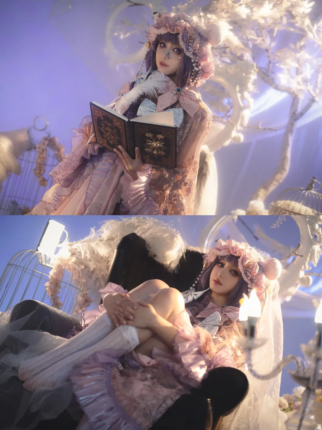 东方project, 帕秋莉cos, 洛丽塔洋装, 二次元美少女, 梦幻复古摄影 - 第2张