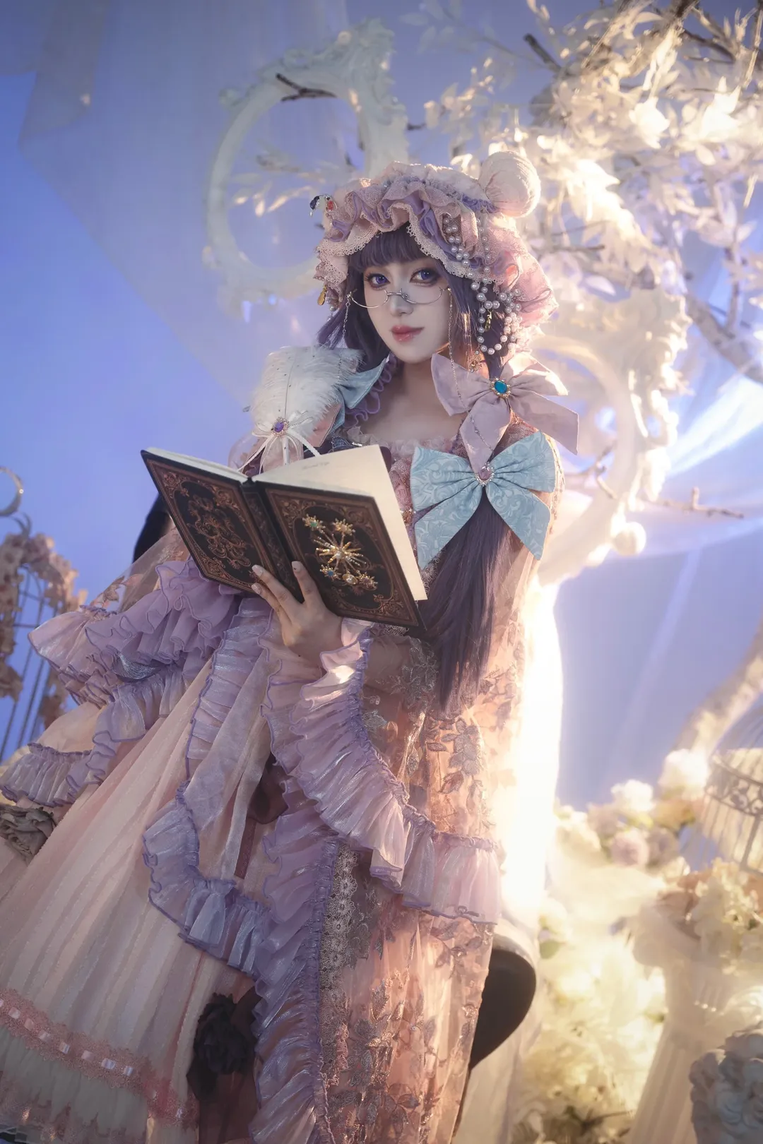 东方project, 帕秋莉cos, 洛丽塔洋装, 二次元美少女, 梦幻复古摄影 - 第3张