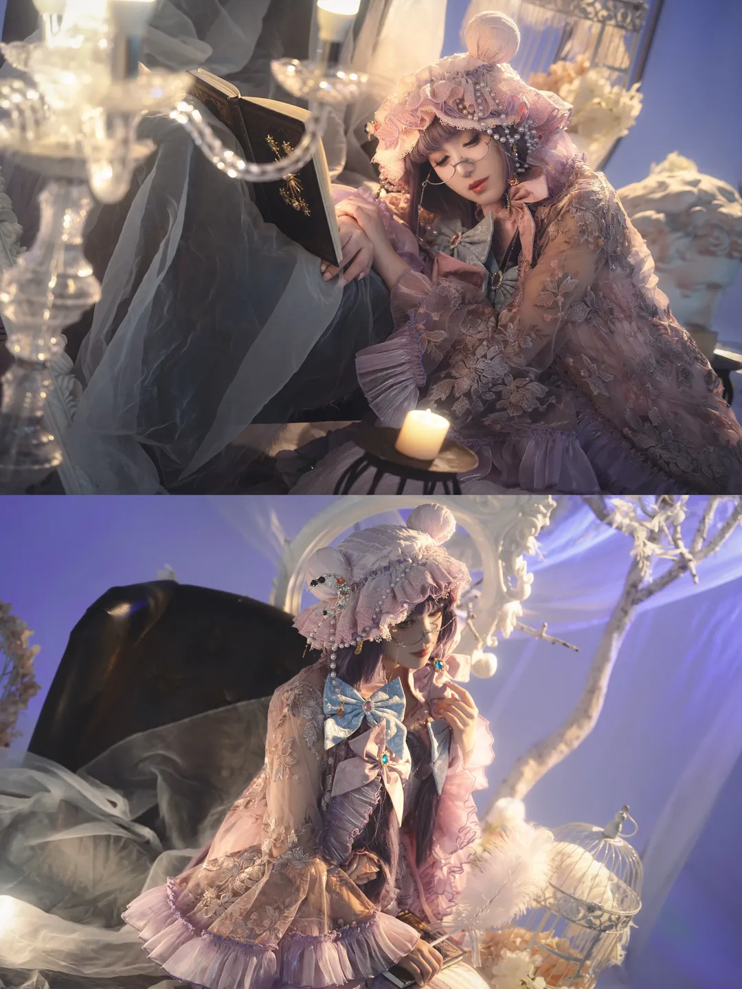 东方project, 帕秋莉cos, 洛丽塔洋装, 二次元美少女, 梦幻复古摄影 - 第4张