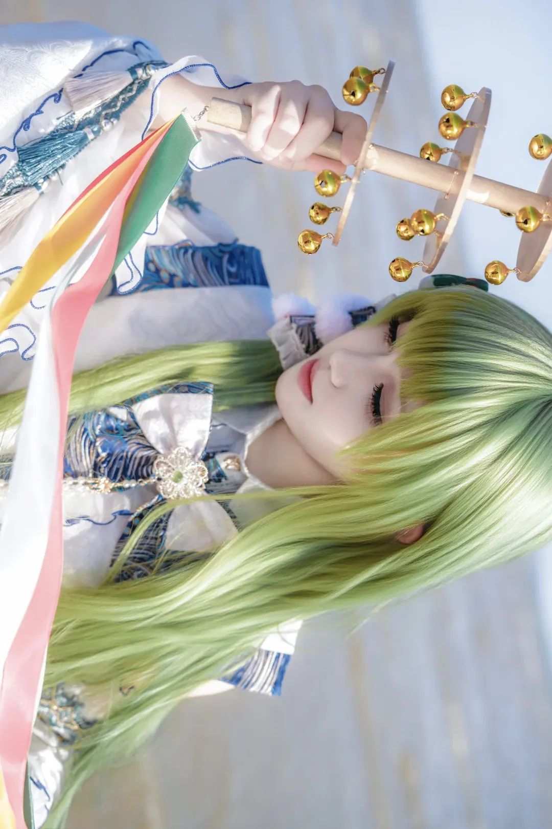 东方Project, 二次元cosplay, 东风谷早苗cos, 海边写真, 风祝cos - 第2张