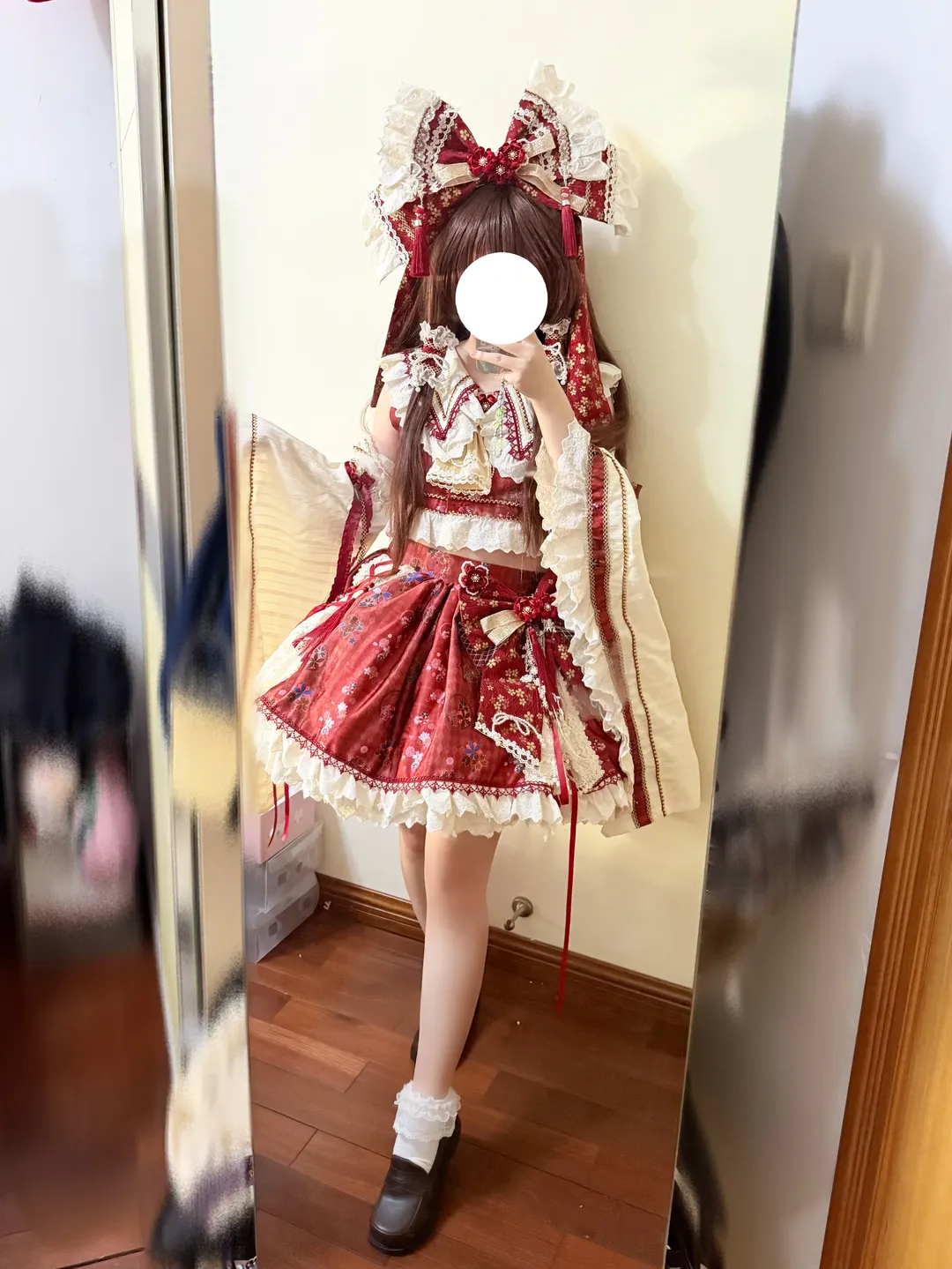 Reimu Hakurei Cosplay, Touhou Project, Anime convention outfit, Red and white shrine maiden, Lolita style