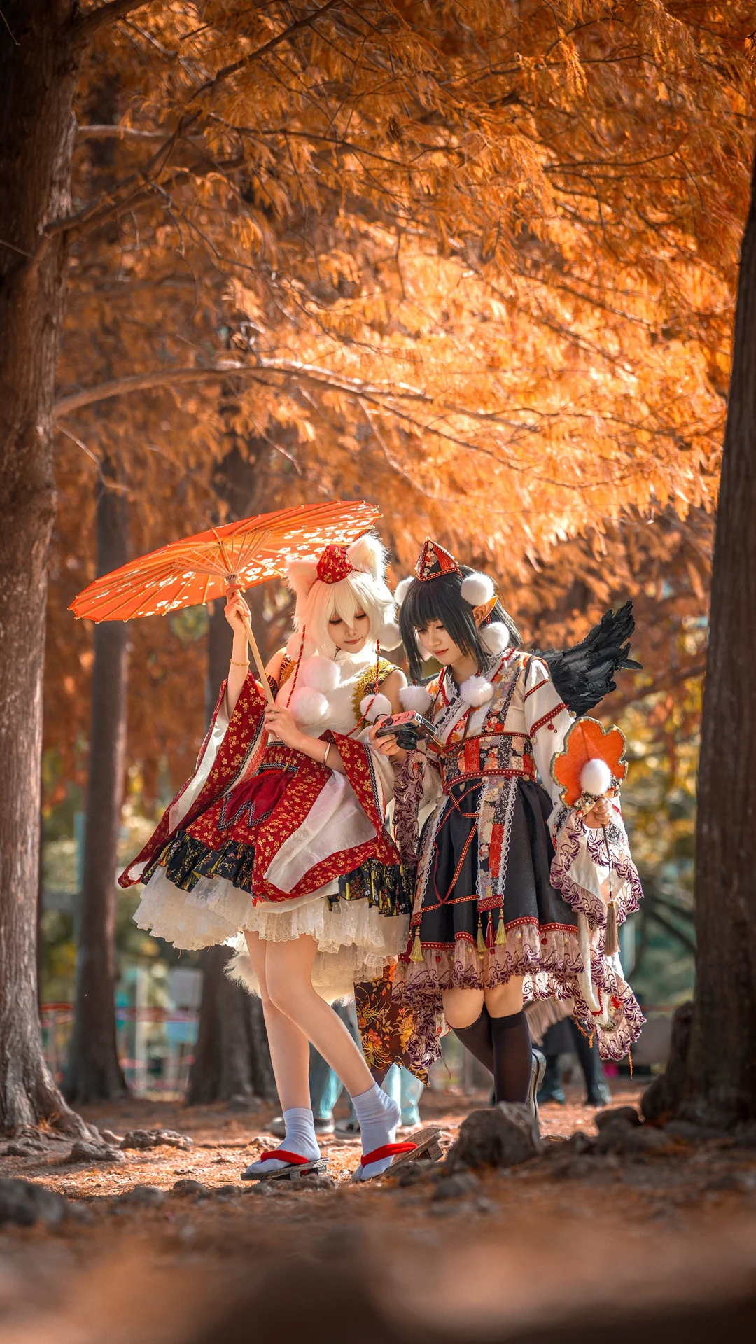 东方project, 射命丸文cos, 犬走椛cos, 落羽杉外景, 天狗组 - 第3张