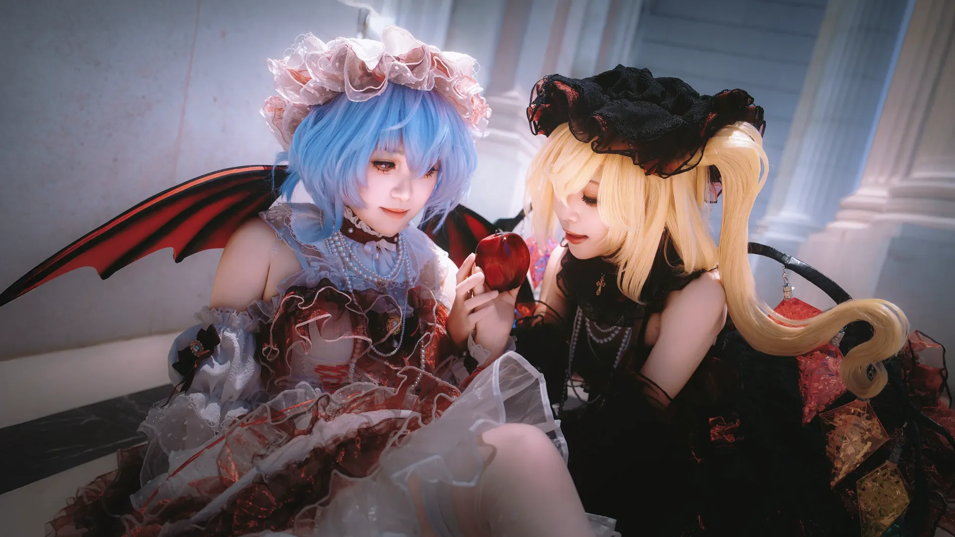 東方Project, レミリアコスプレ, フランドール・スカーレット コスプレ, ゴシック・ロリータ, 紅魔館の姉妹 - 2枚目