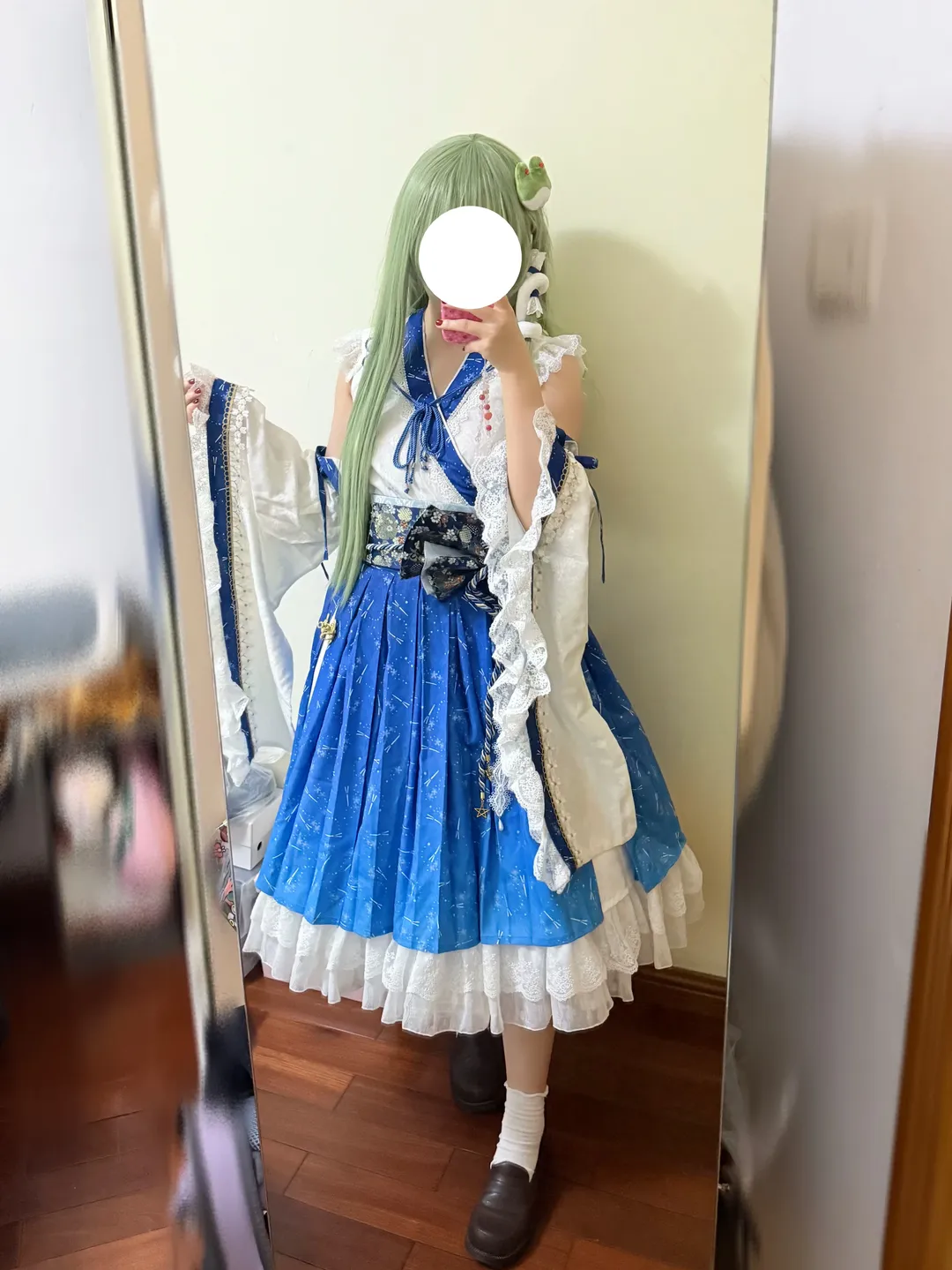东方project, 二次元cosplay, 东风谷早苗cos, 薄荷绿假发, 动漫服饰 - 第1张