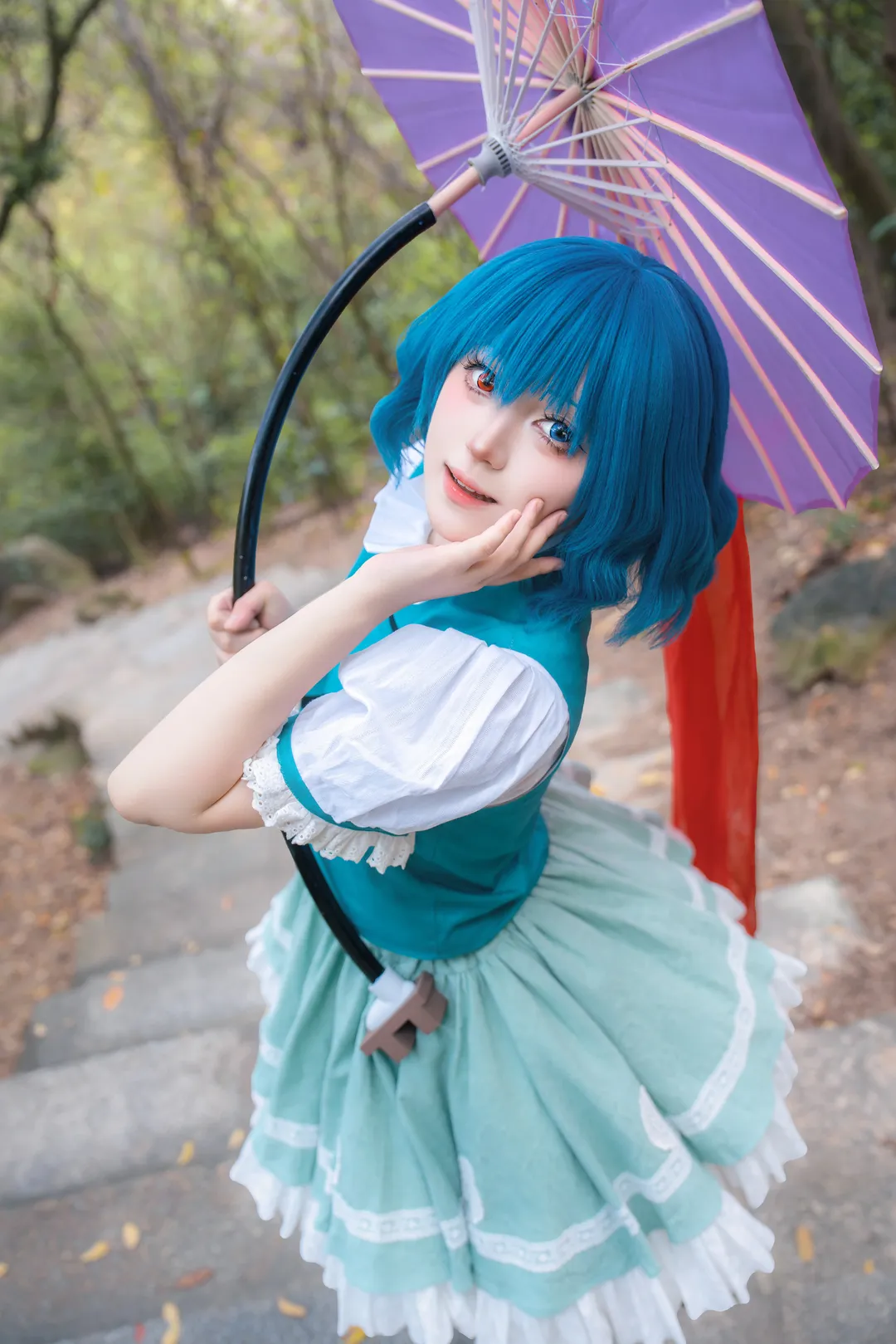 東方Project, 二次元cosplay, 多多良小傘cos, 戶外人像攝影, 油紙傘少女 - 第1張