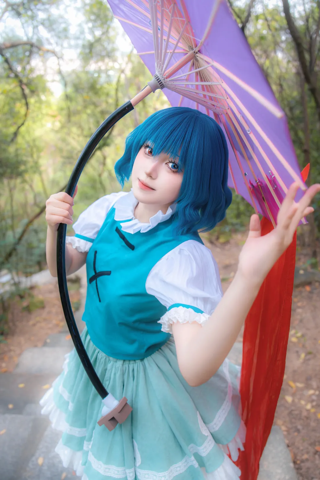 東方Project, 二次元cosplay, 多多良小傘cos, 戶外人像攝影, 油紙傘少女 - 第5張