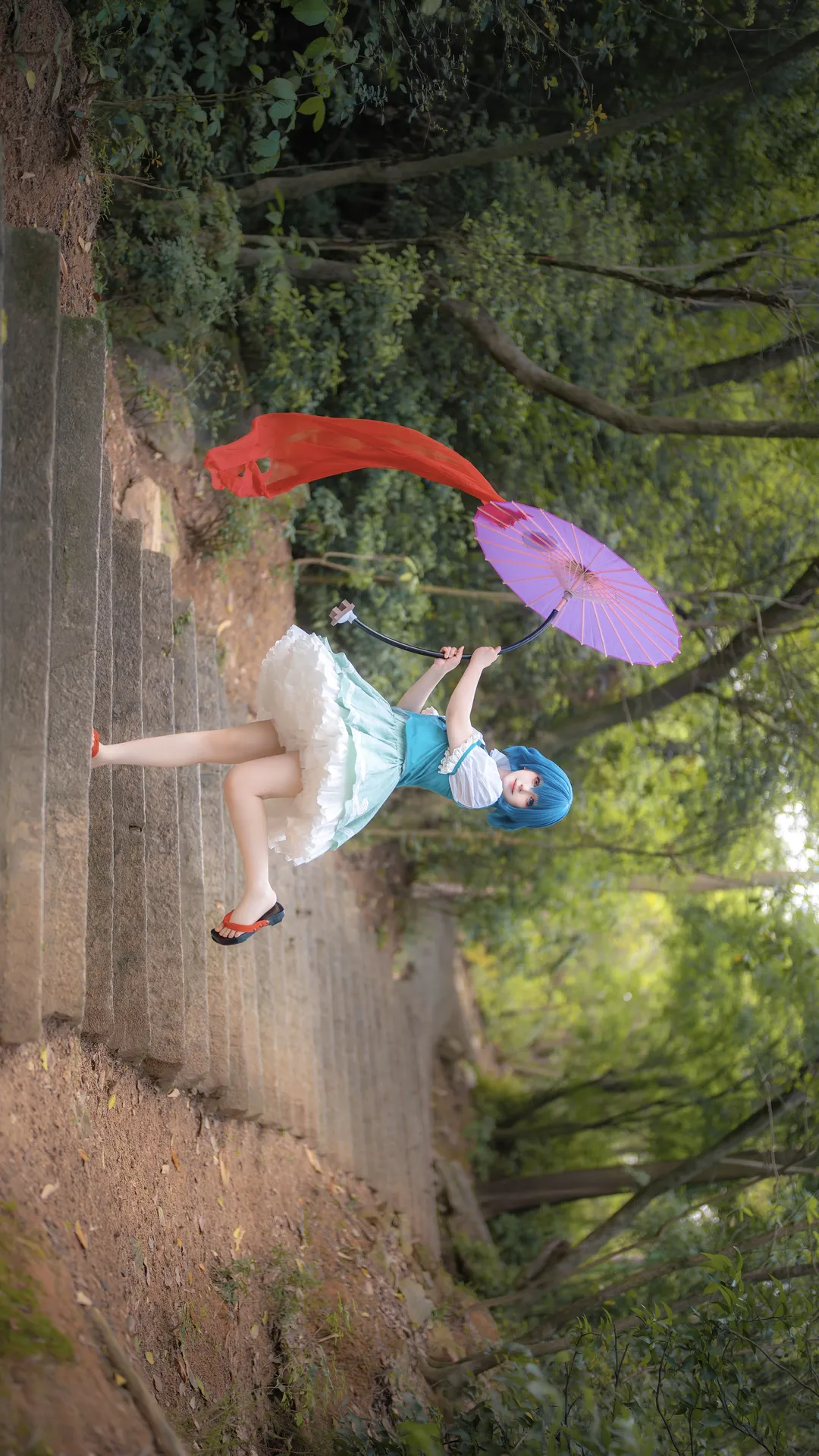 東方Project, 二次元cosplay, 多多良小傘cos, 戶外人像攝影, 油紙傘少女 - 第8張