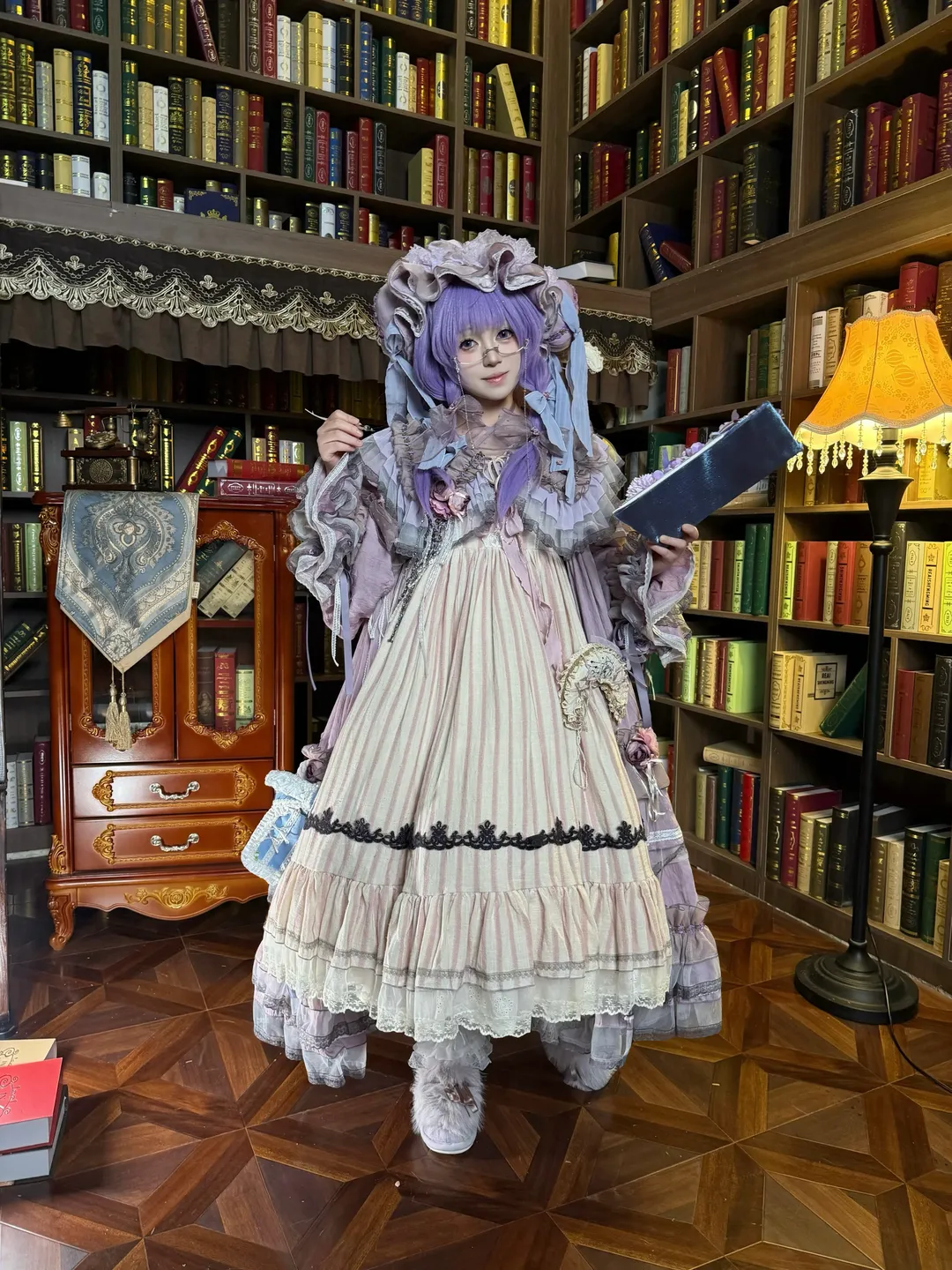 东方project, 帕秋莉cos, cosplay摄影, 复古图书馆, 洛丽塔装扮 - 第1张