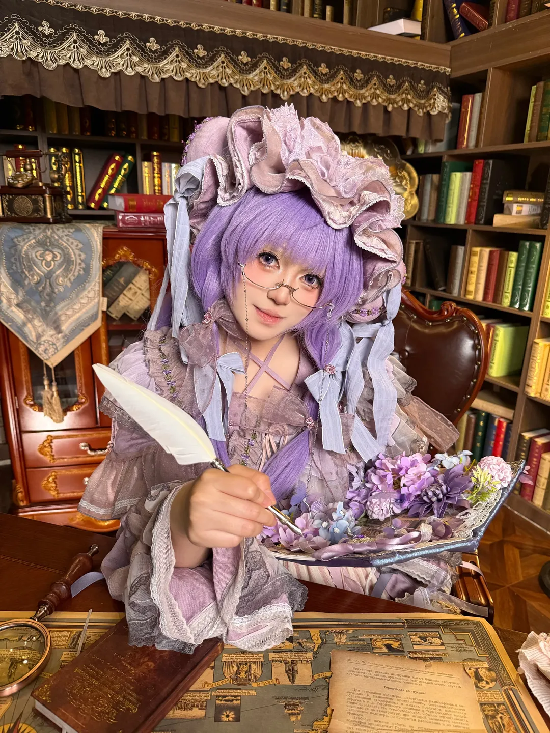 东方project, 帕秋莉cos, cosplay摄影, 复古图书馆, 洛丽塔装扮 - 第3张