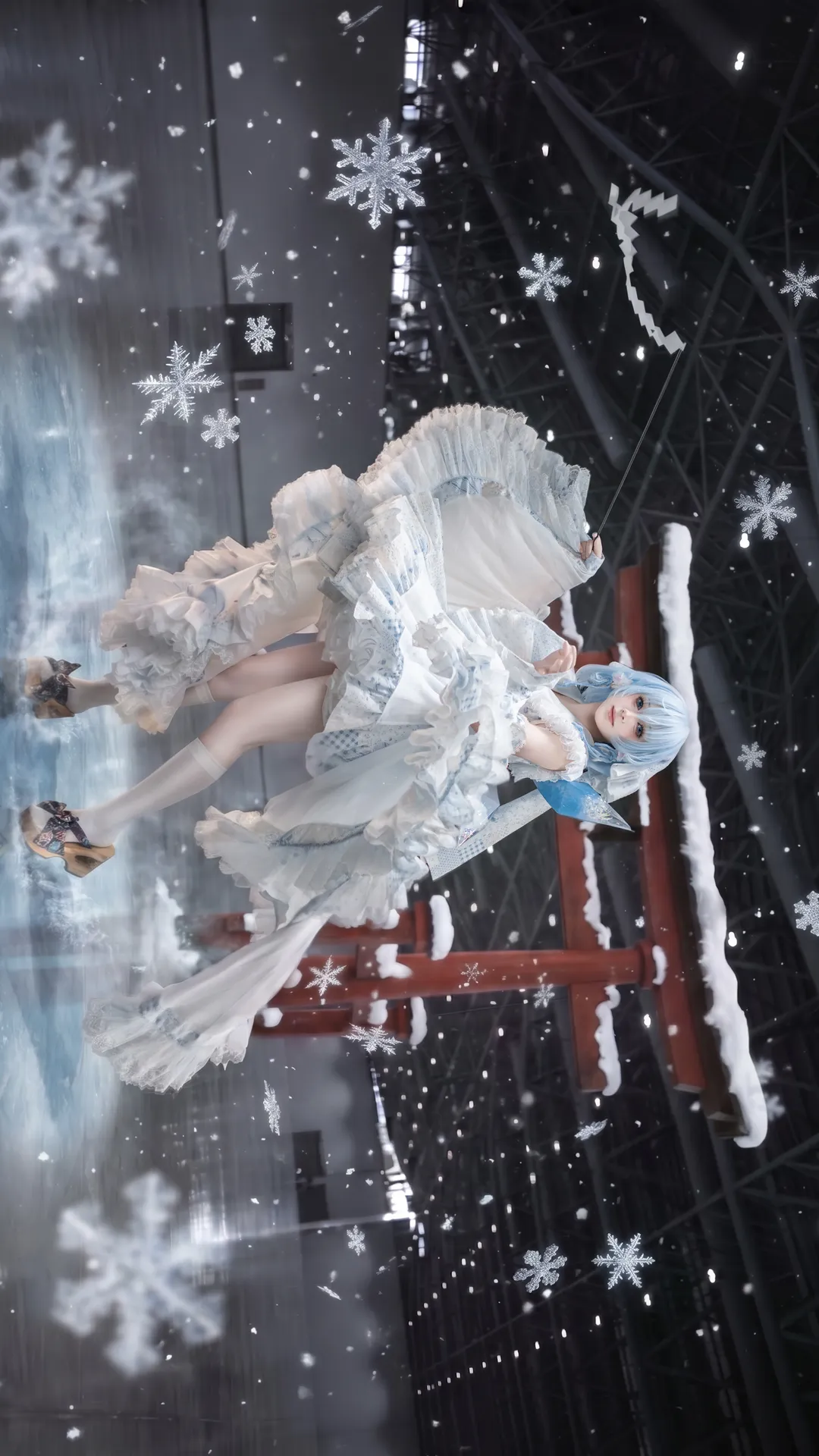 コスプレ, 二次元撮影, 東方Project, チルノコスプレ, 霧の神社 - 1枚目