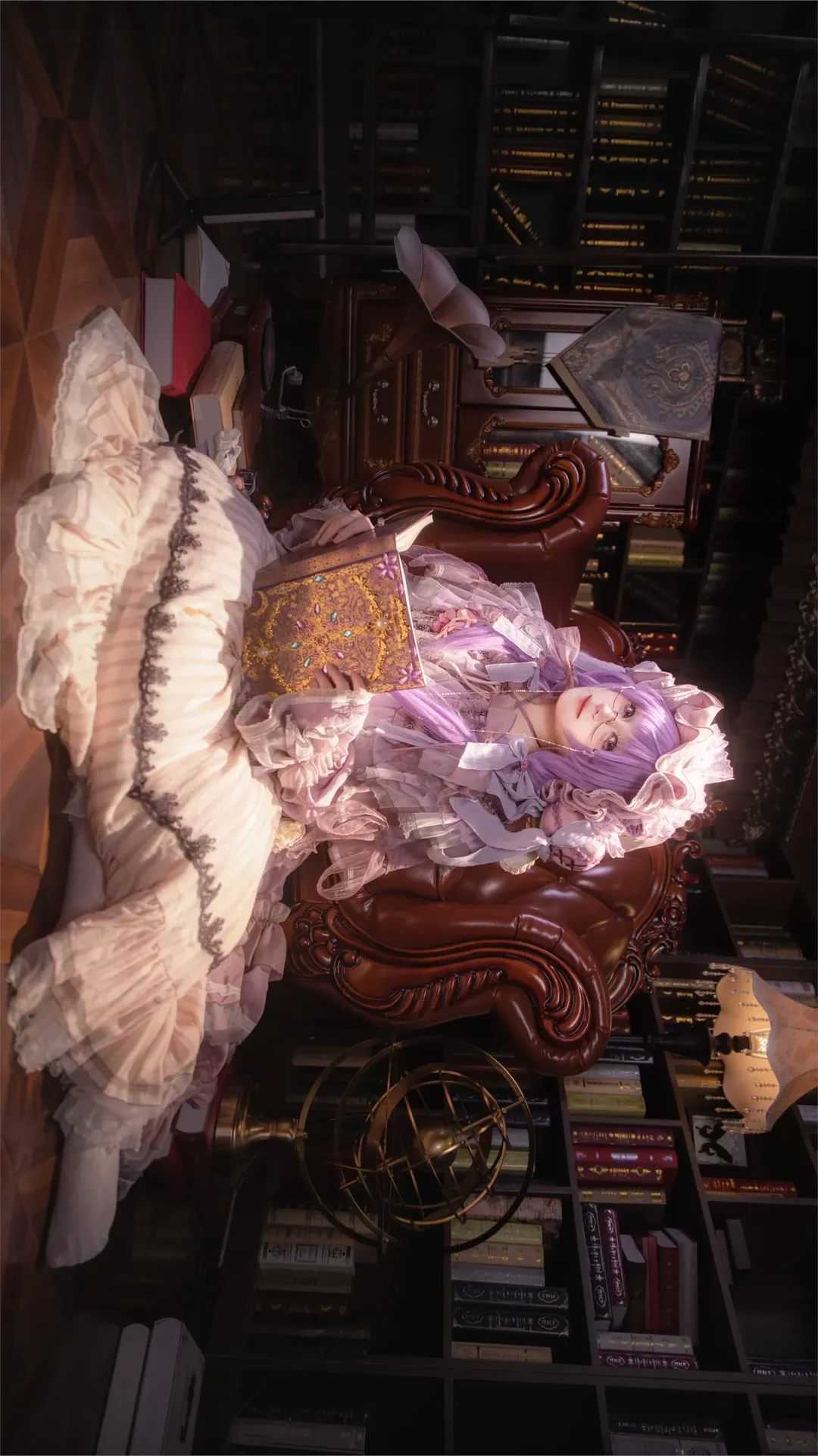 東方project, 帕秋莉cos, cosplay正片, 洛麗塔洋裝, 復古書房攝影