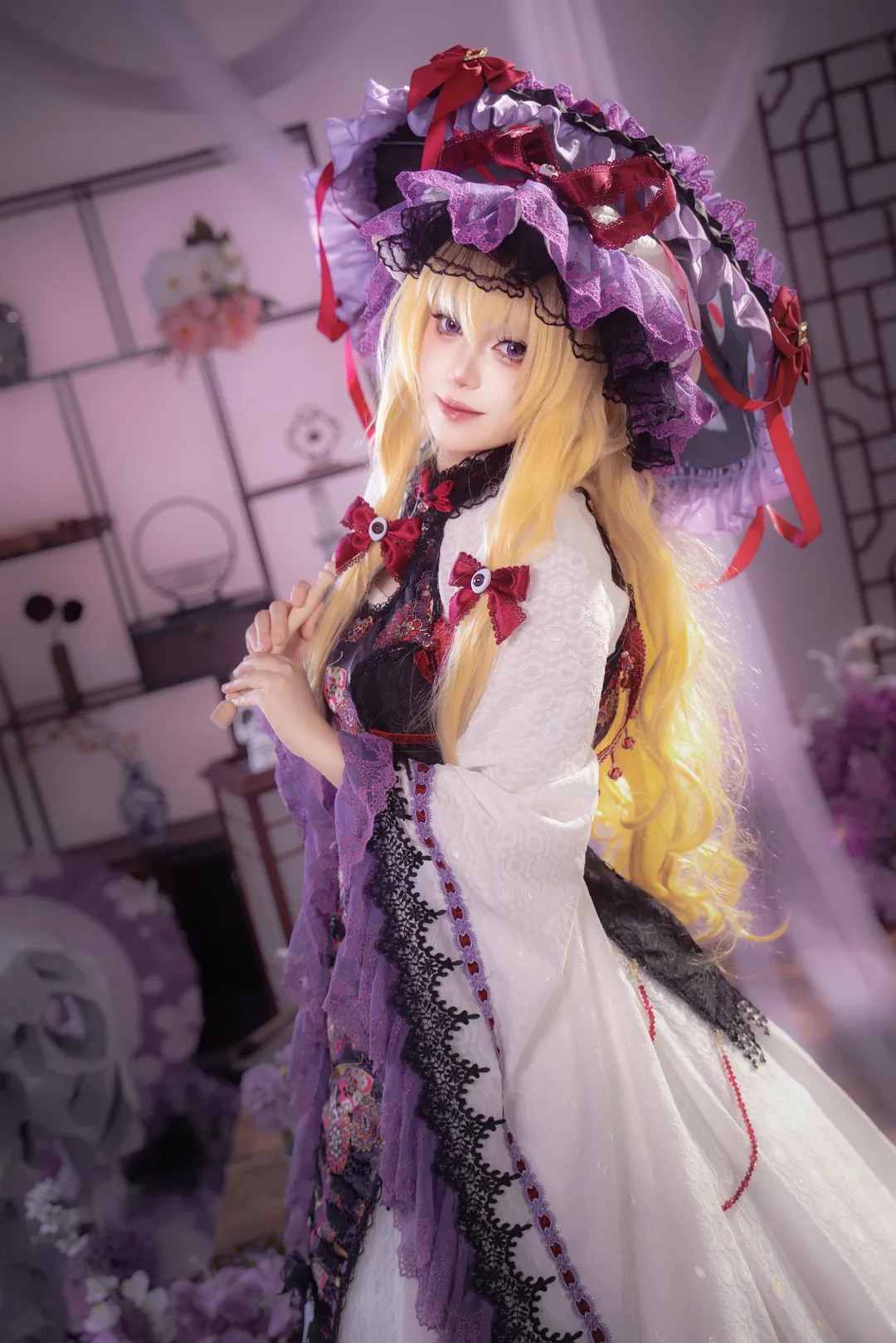 东方Project, 漫展cosplay, 哥特风cos, 八云紫cos, 和风洋装 - 第3张