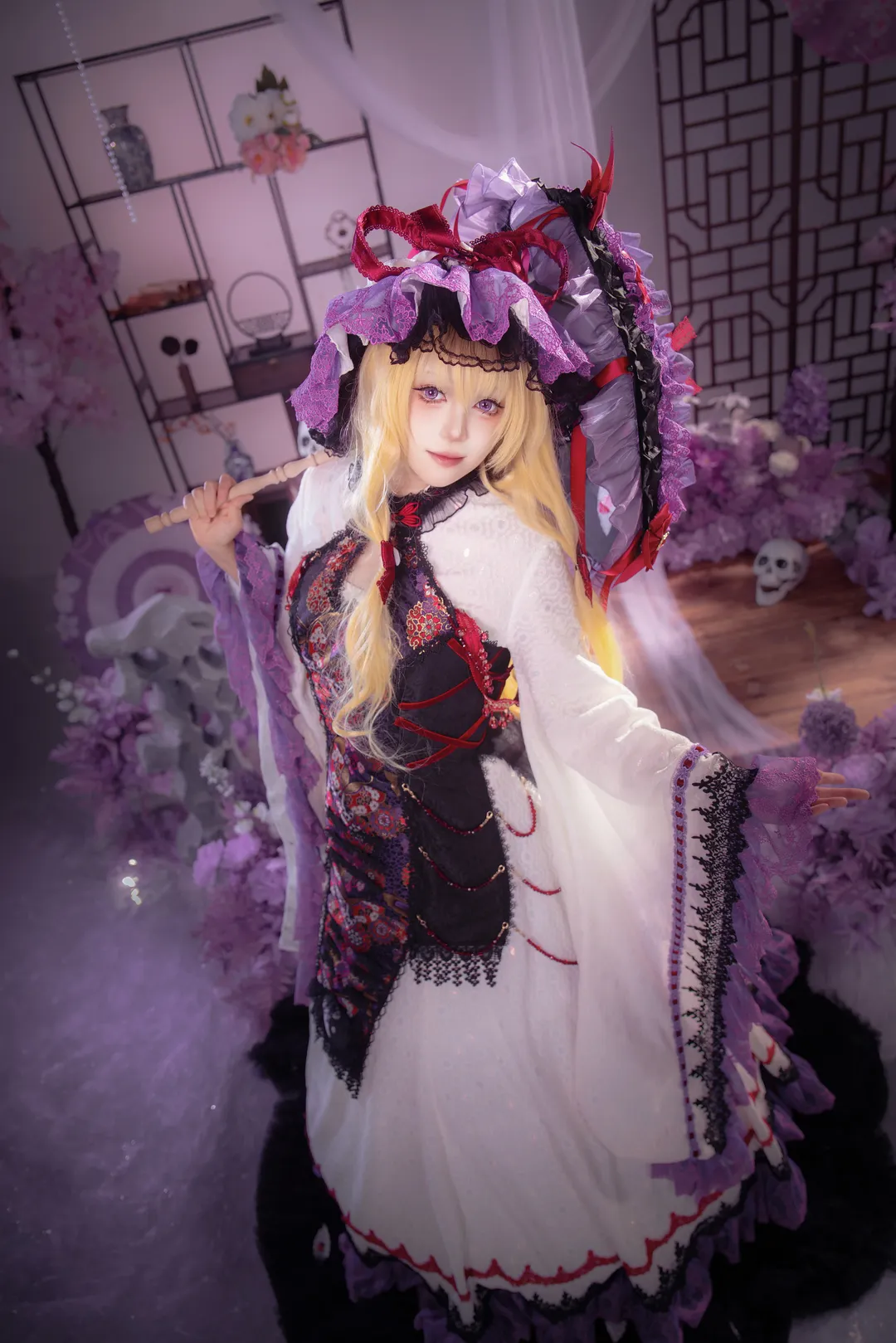 东方Project, 漫展cosplay, 哥特风cos, 八云紫cos, 和风洋装 - 第4张