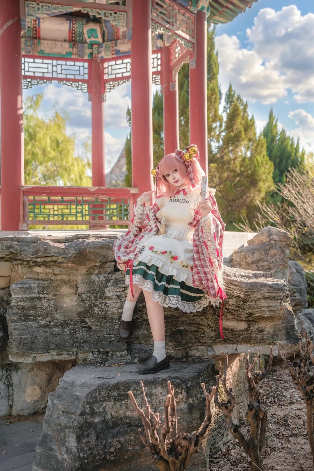 东方project, 本居小铃cos, cosplay摄影, 二次元分享, 园林外景 - 第1张