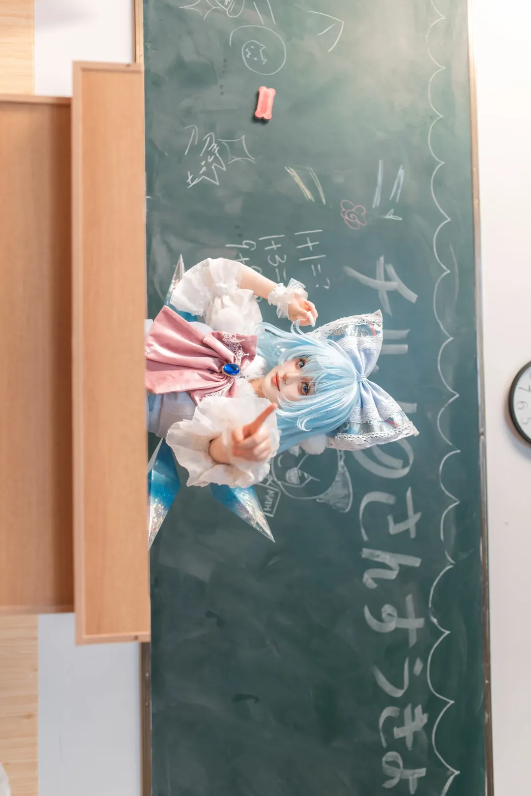 东方project, cosplay正片, 琪露诺cos, 二次元日常, 教室摄影 - 第7张