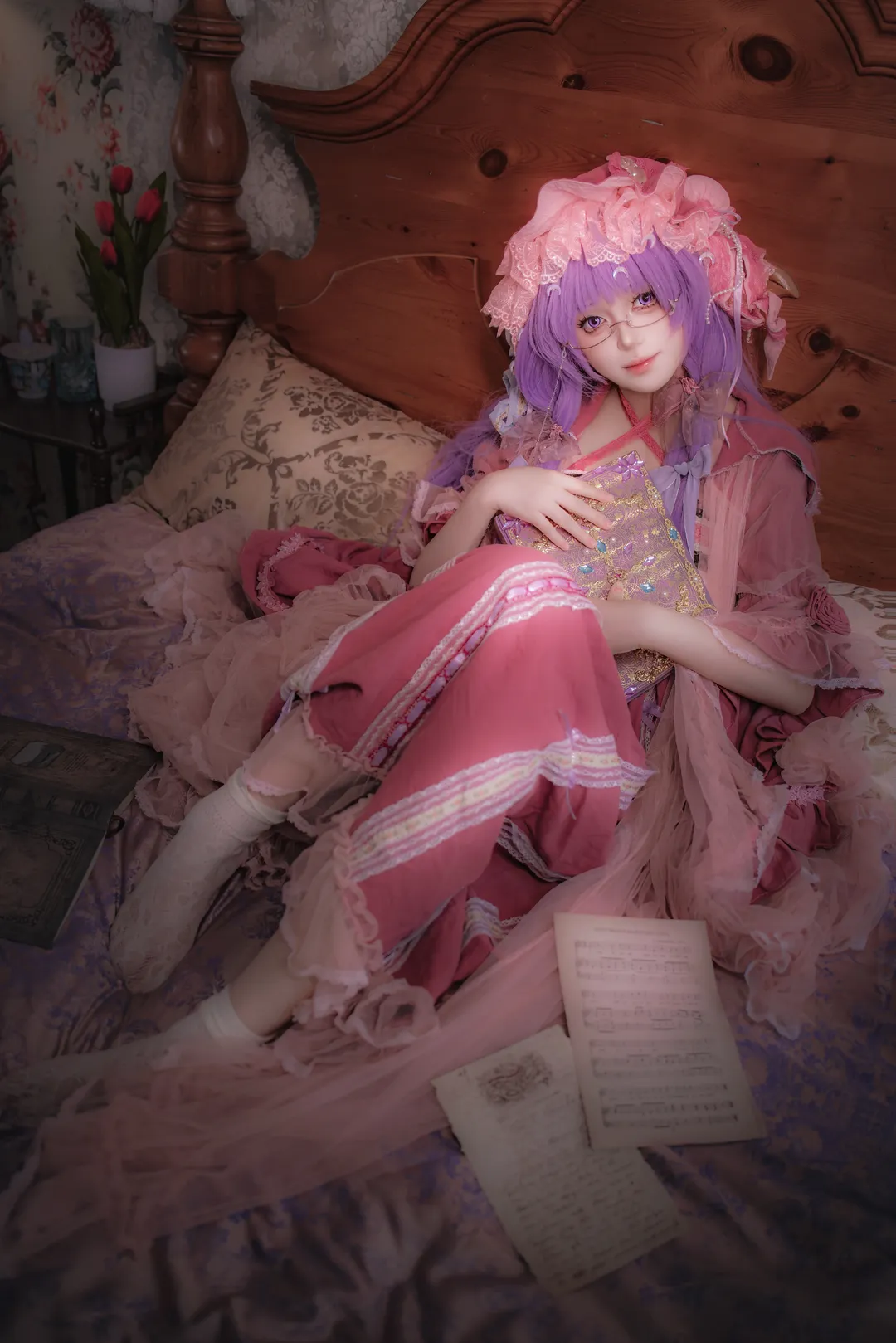 东方project, 帕秋莉cos, 暗调摄影, 东方cosplay, 复古洋装 - 第3张